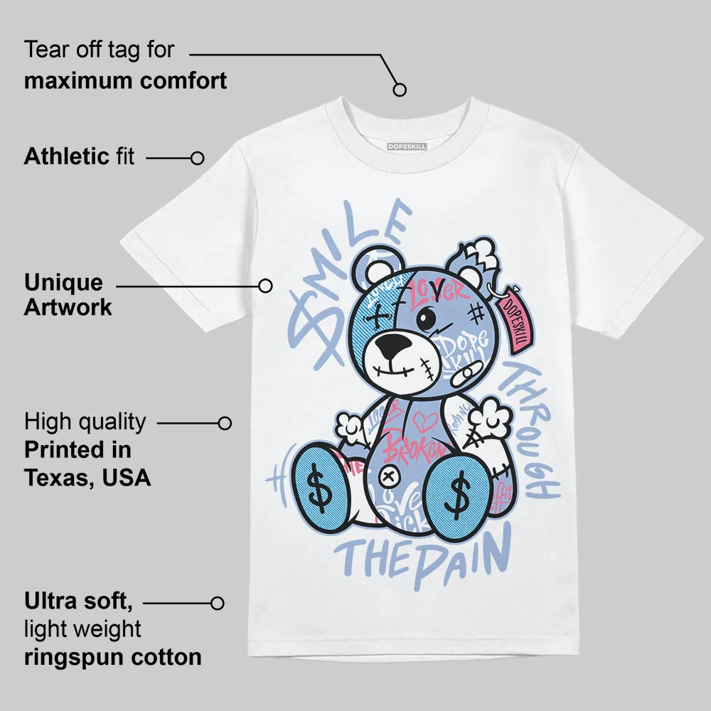 Cobalt Bliss 3s DopeSkill T-Shirt Smile Through The Pain Graphic - Image 4