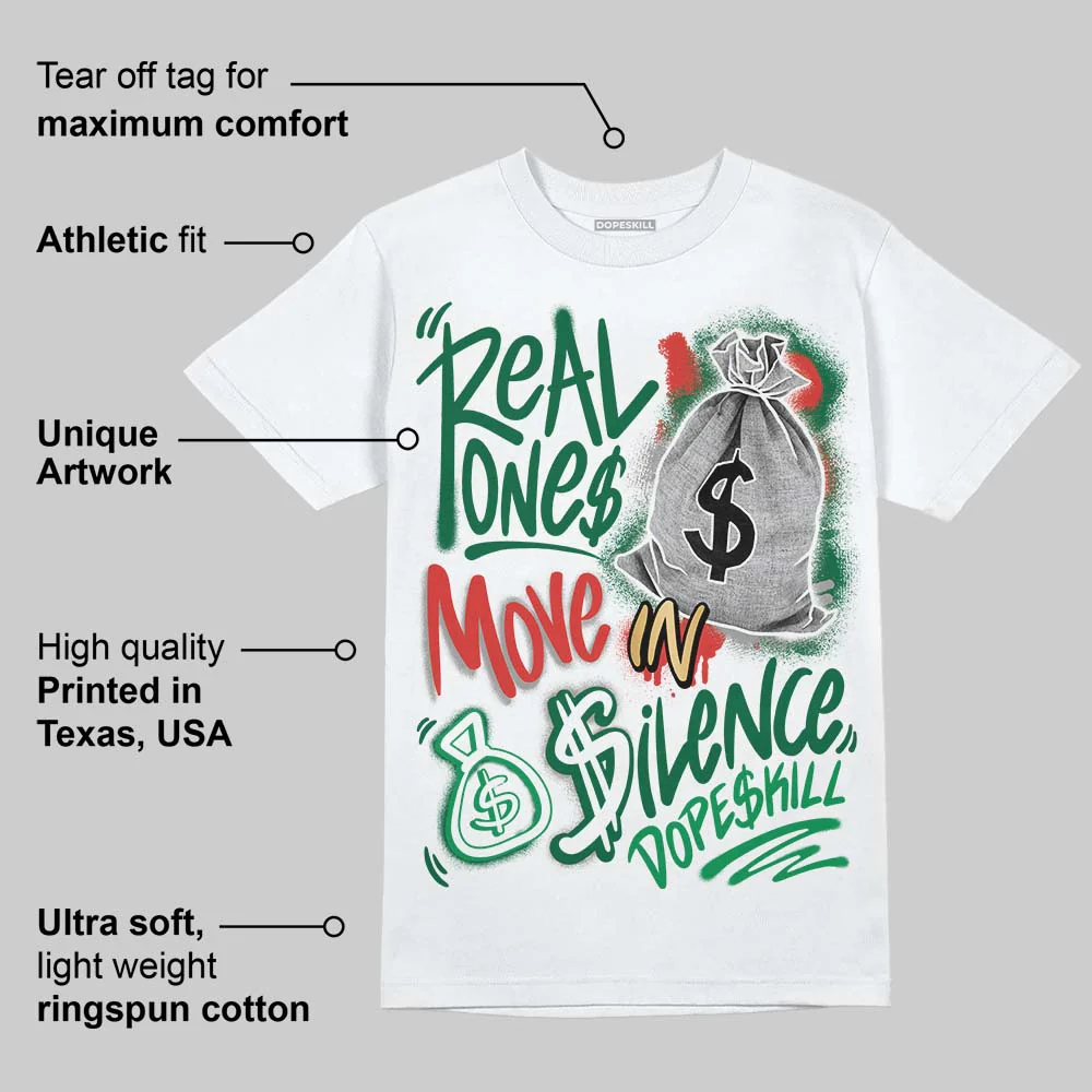 Concrete Rose 3s DopeSkill T-Shirt Real Ones Move In Silence Graphic - Image 3