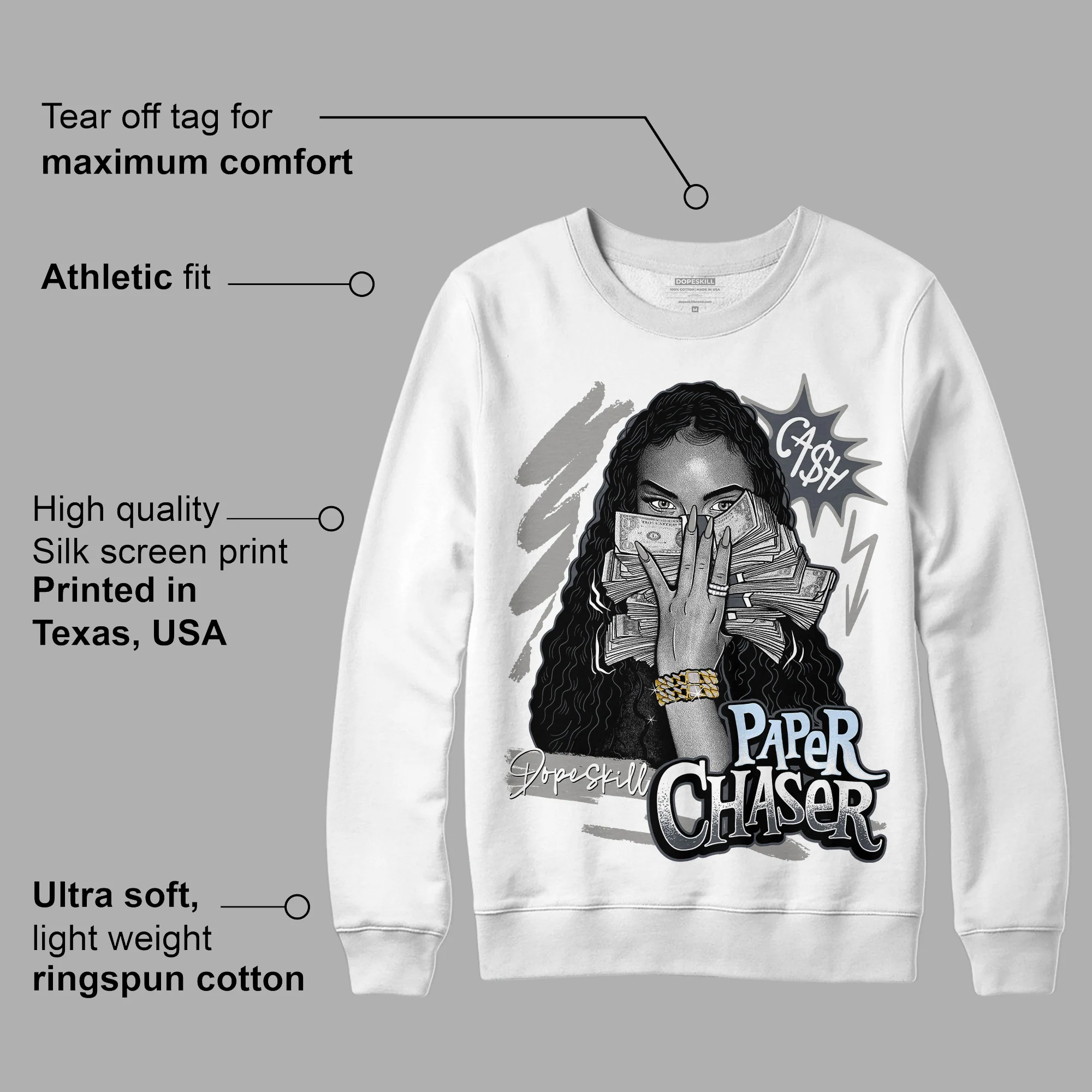 Cool Grey 11s DopeSkill Sweatshirt NPC Graphic - Image 3