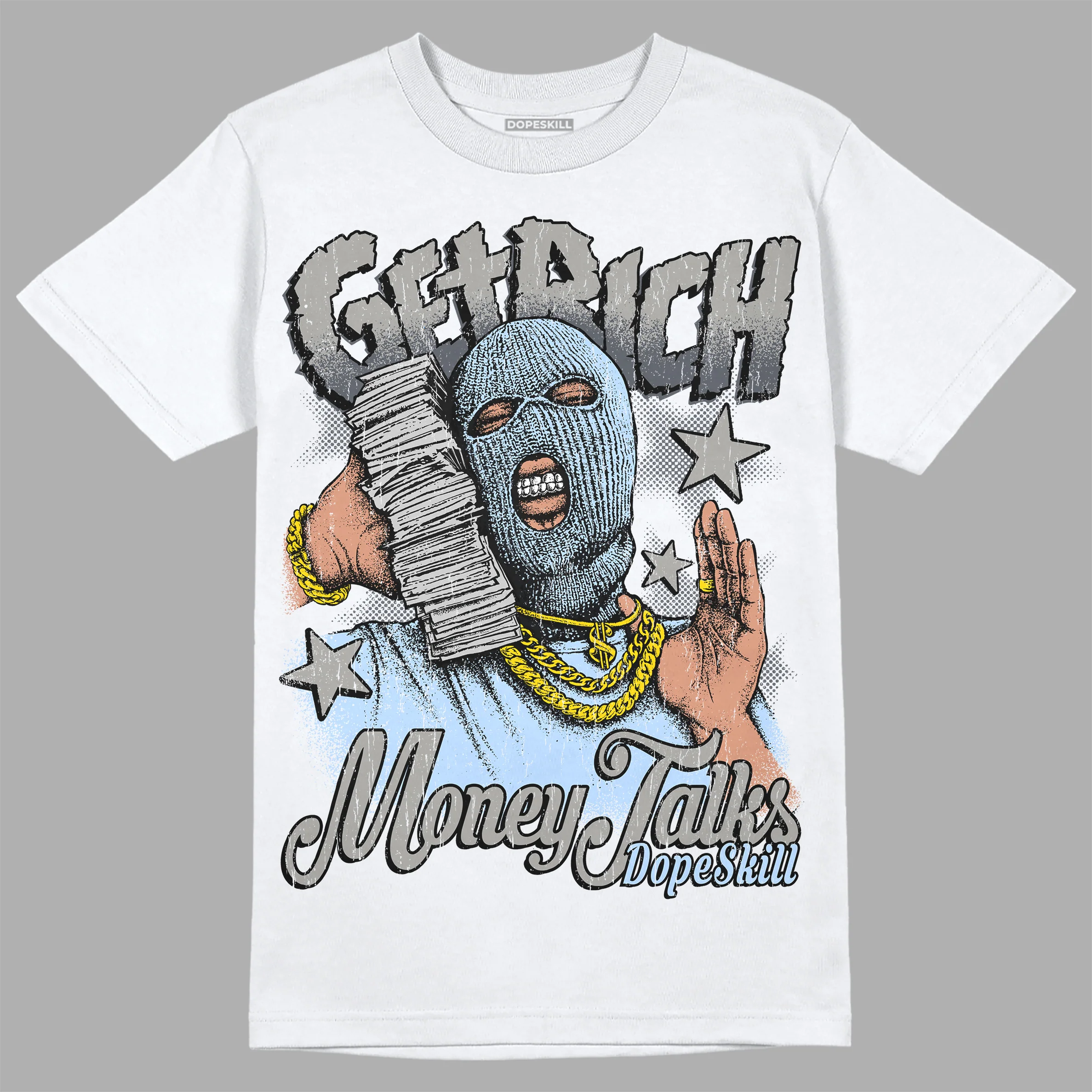 Cool Grey 11s DopeSkill T-Shirt Get Rich Graphic