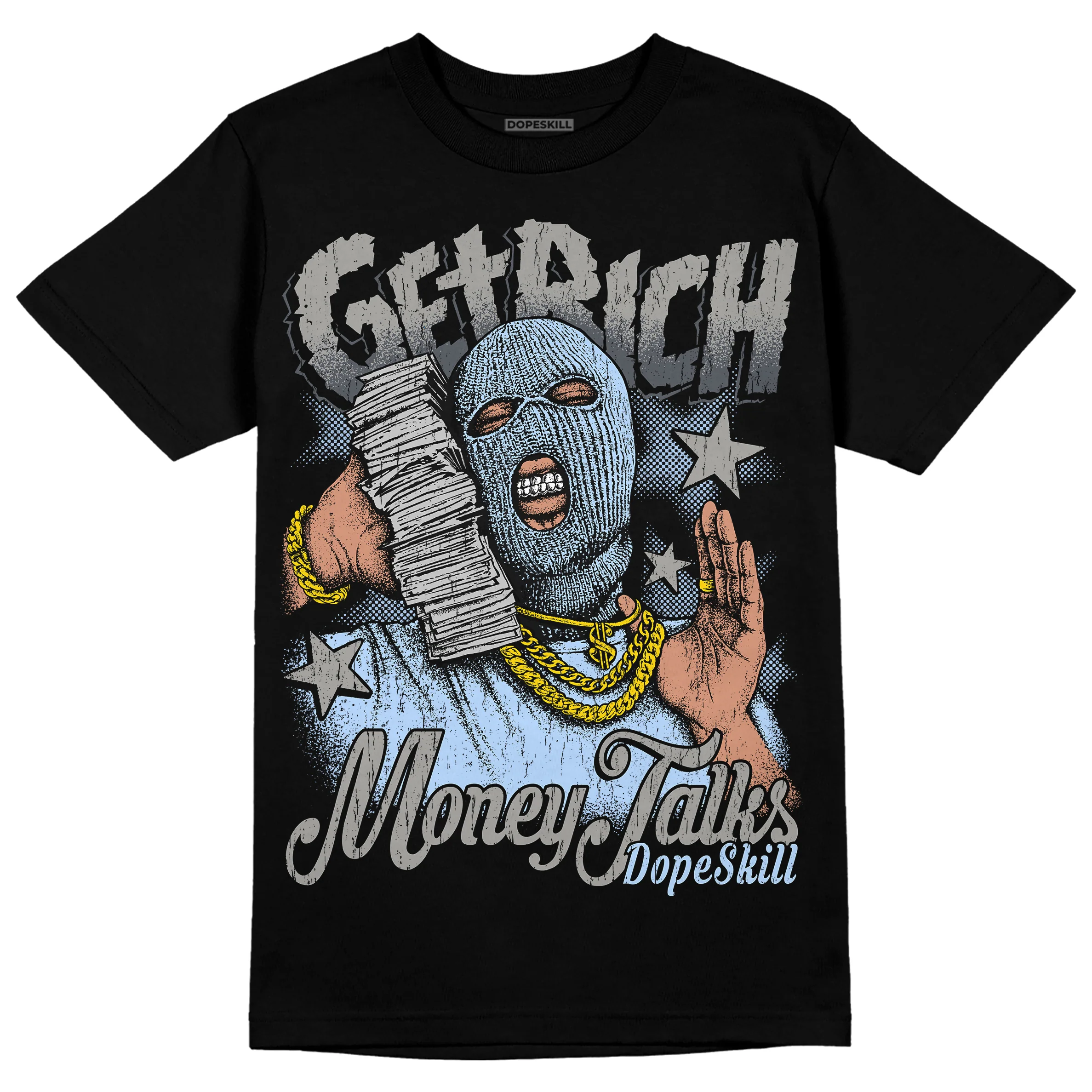 Cool Grey 11s DopeSkill T-Shirt Get Rich Graphic - Image 2
