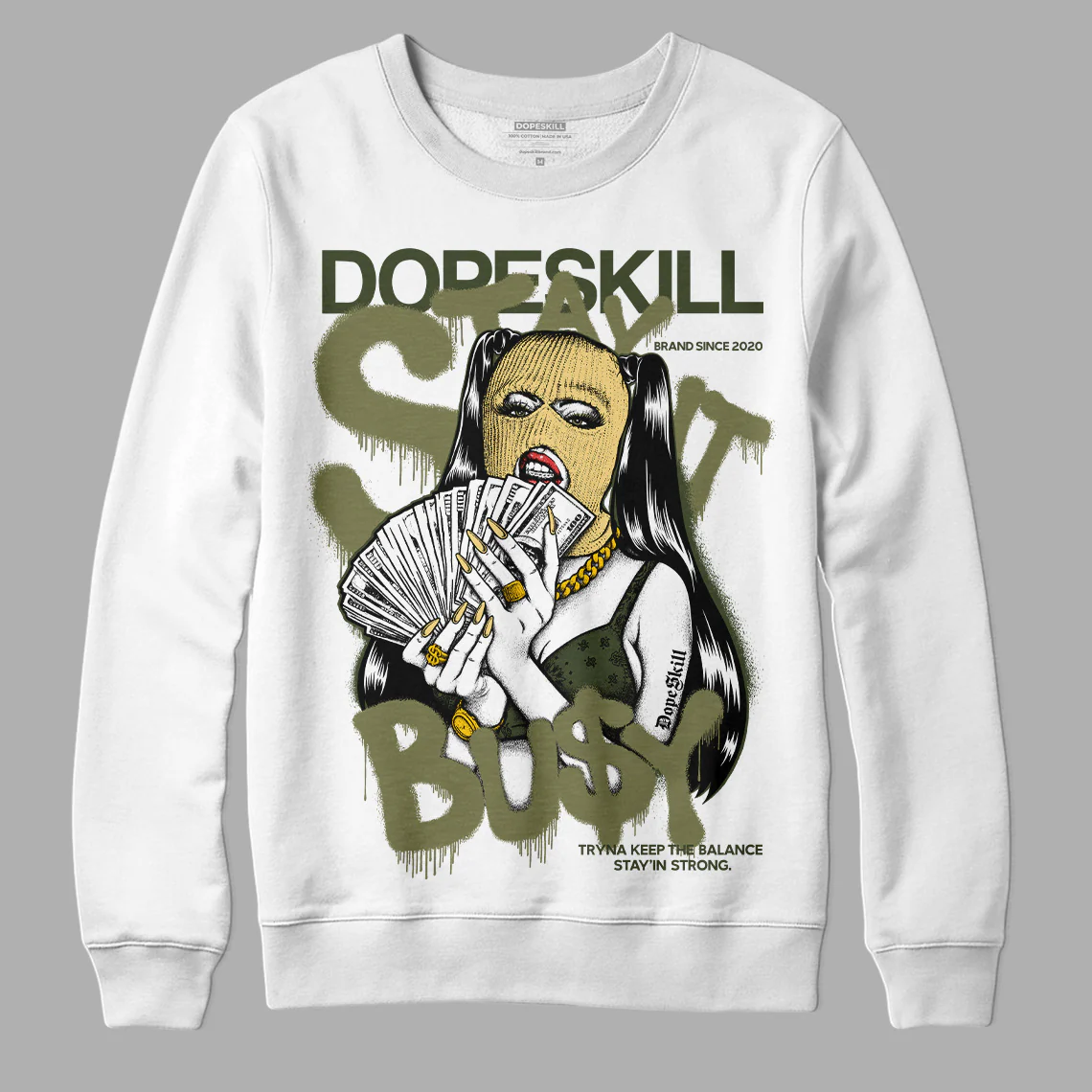Craft Olive 4s DopeSkill Sweatshirt Stay It Busy Graphic - Image 2