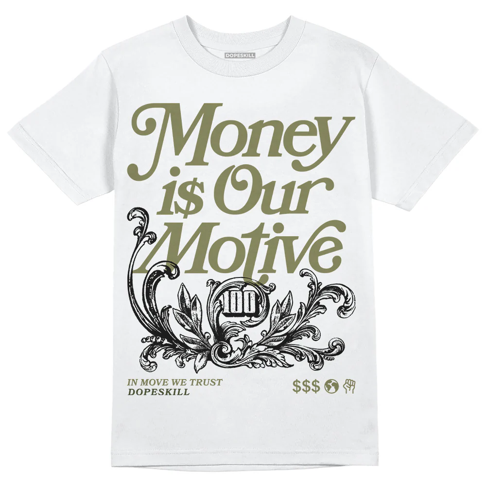 Craft Olive 4s DopeSkill T-Shirt Money Is Our Motive Typo Graphic - Image 2