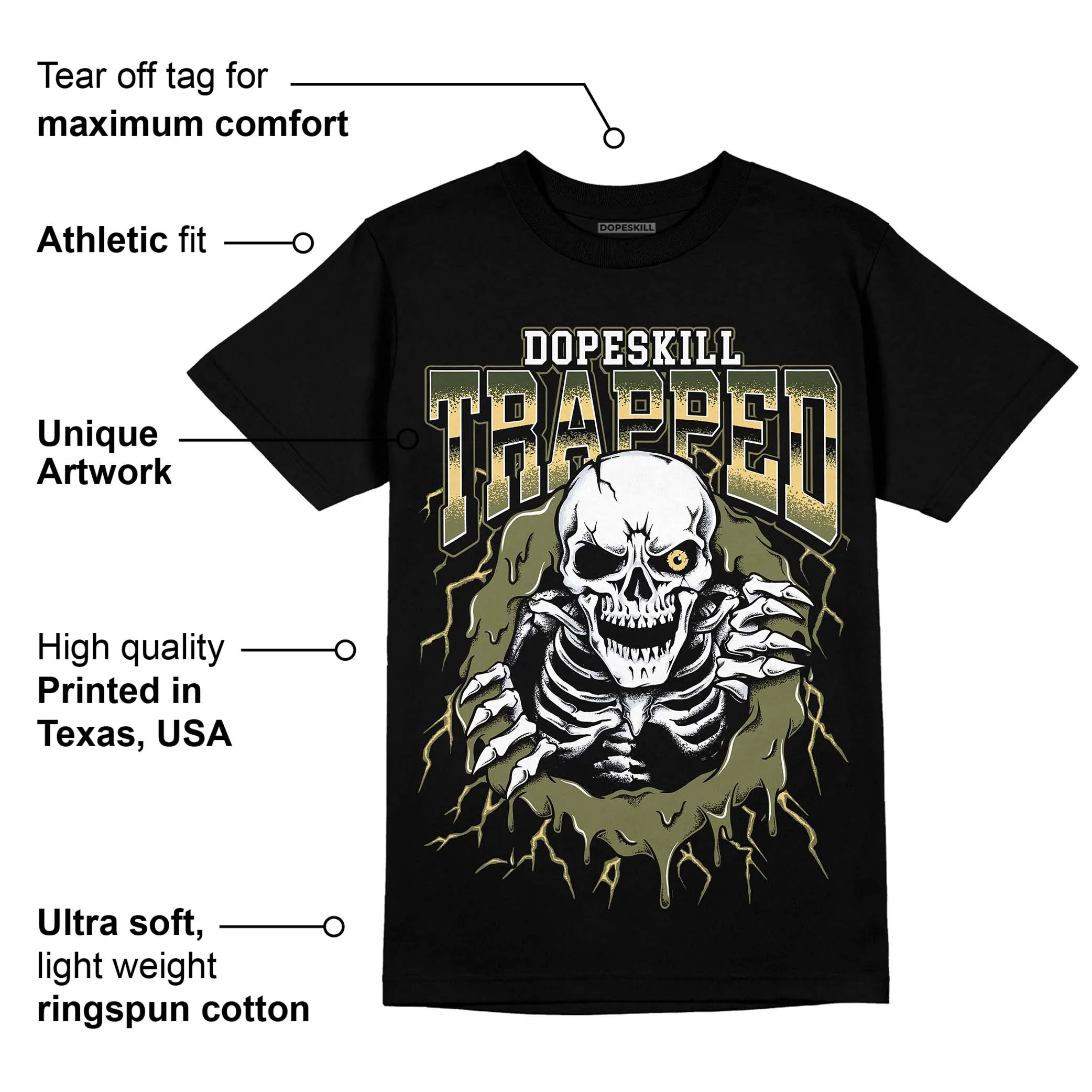 Craft Olive 4s DopeSkill T-Shirt Trapped Halloween Graphic - Image 3