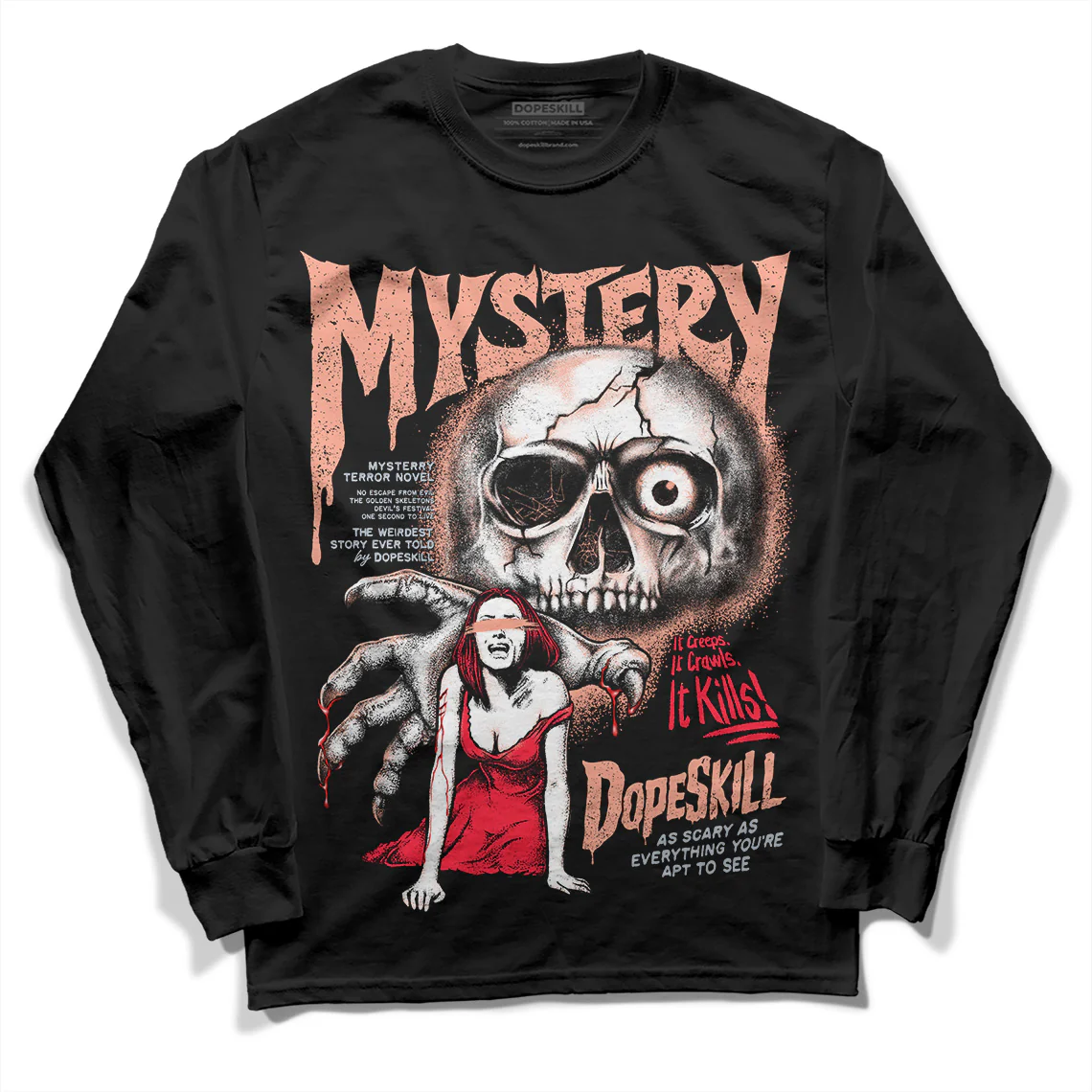 Crimson Bliss 5s DopeSkill Long Sleeve T-Shirt Mystery Ghostly Grasp Graphic - Image 2