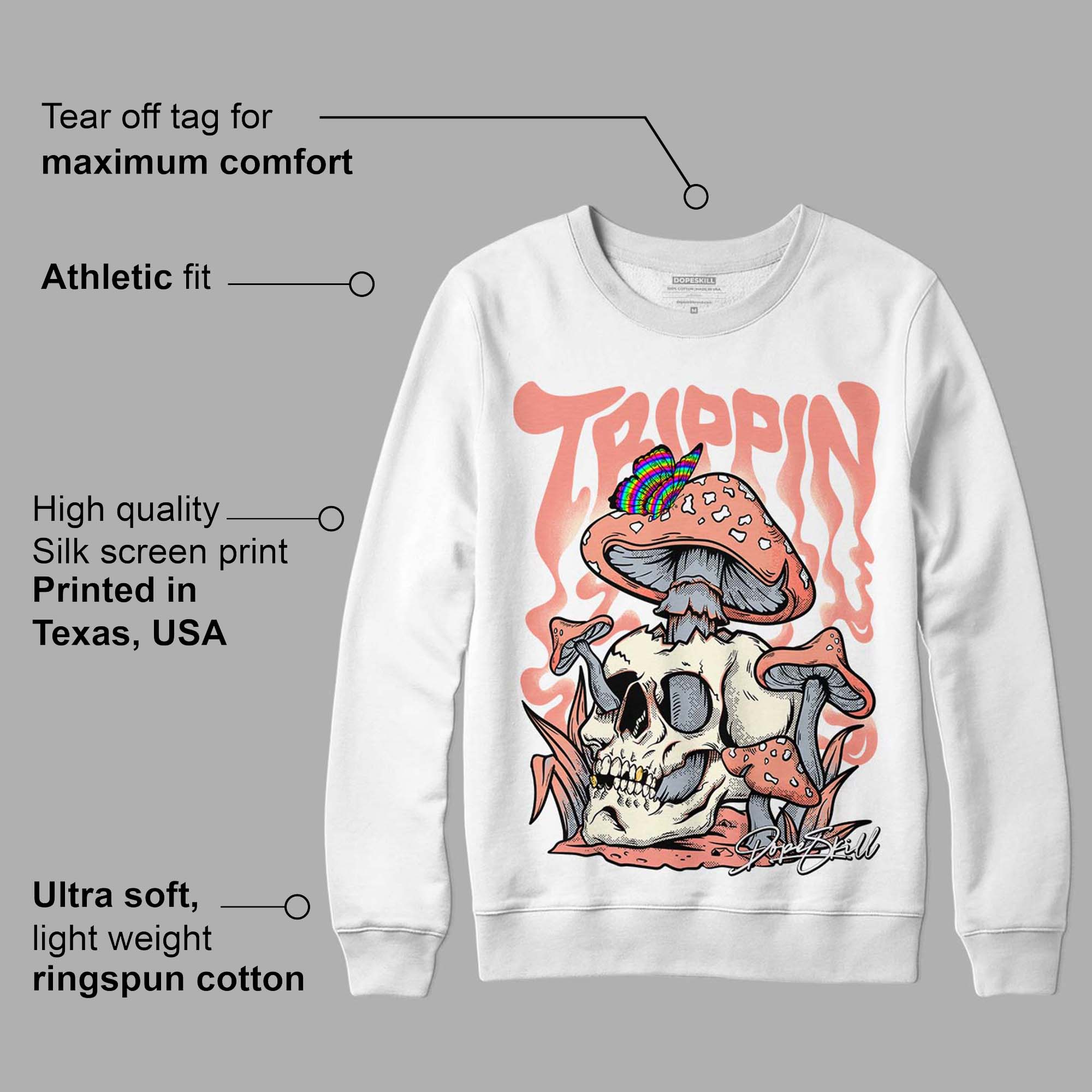 Crimson Bliss 5s DopeSkill Sweatshirt Trippin Graphic - Image 3