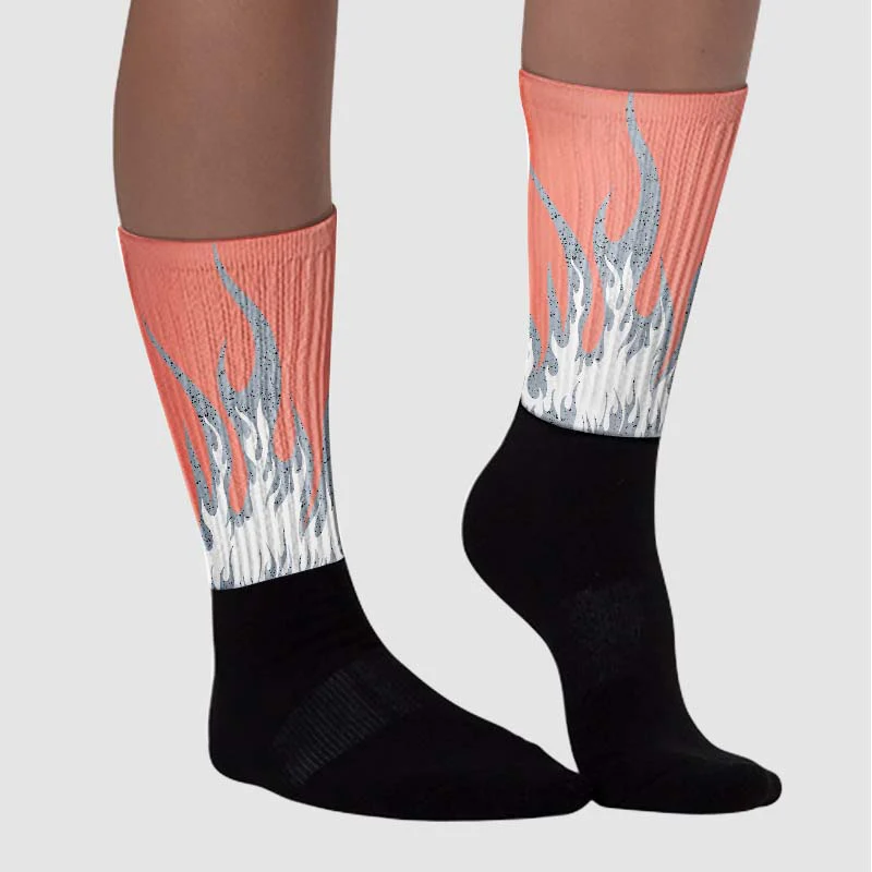 Crimson Bliss 5s Sublimated Socks FIRE Graphic - Image 3
