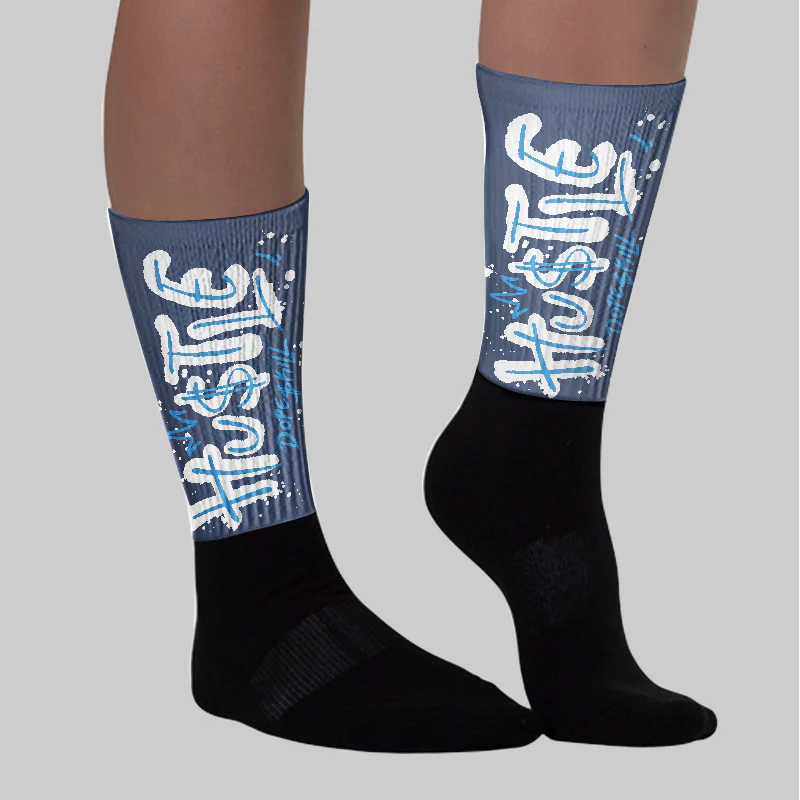 Diffused Blue 11s DopeSkill Sublimated Socks Hustle Graphic - Image 3