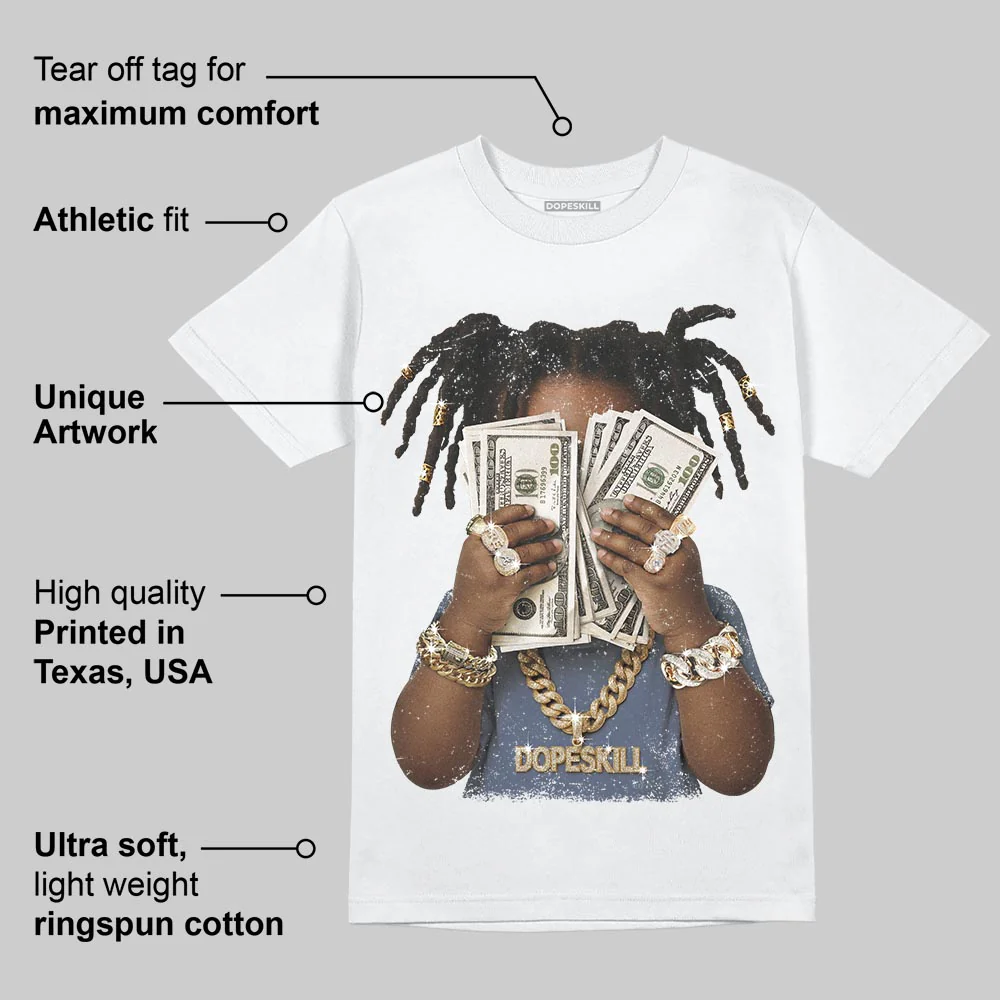 Diffused Blue 11s DopeSkill T-Shirt Rich Youth Graphic - Image 3