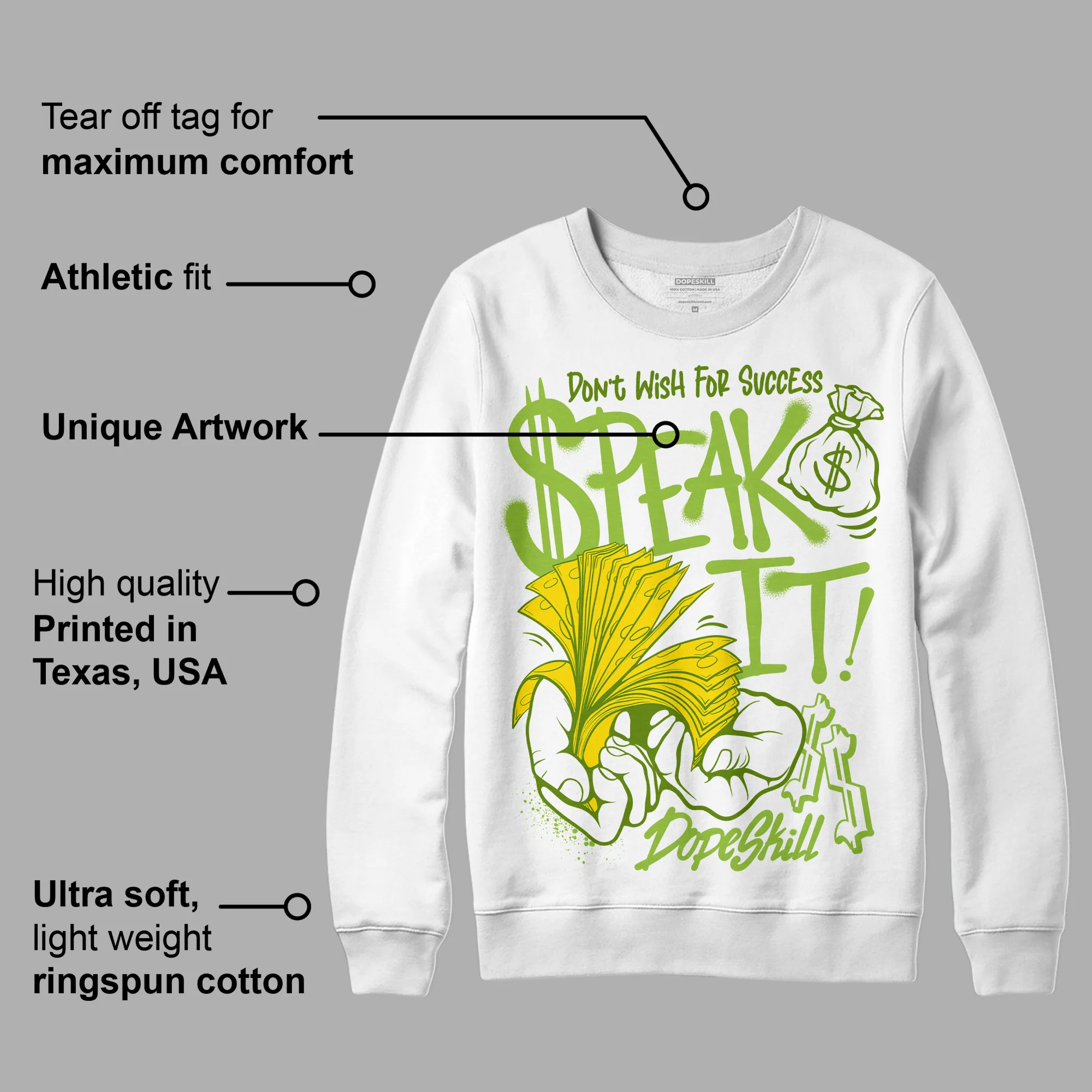 Dunk 'Chlorophyll' DopeSkill Sweatshirt Speak It Graphic - Image 3
