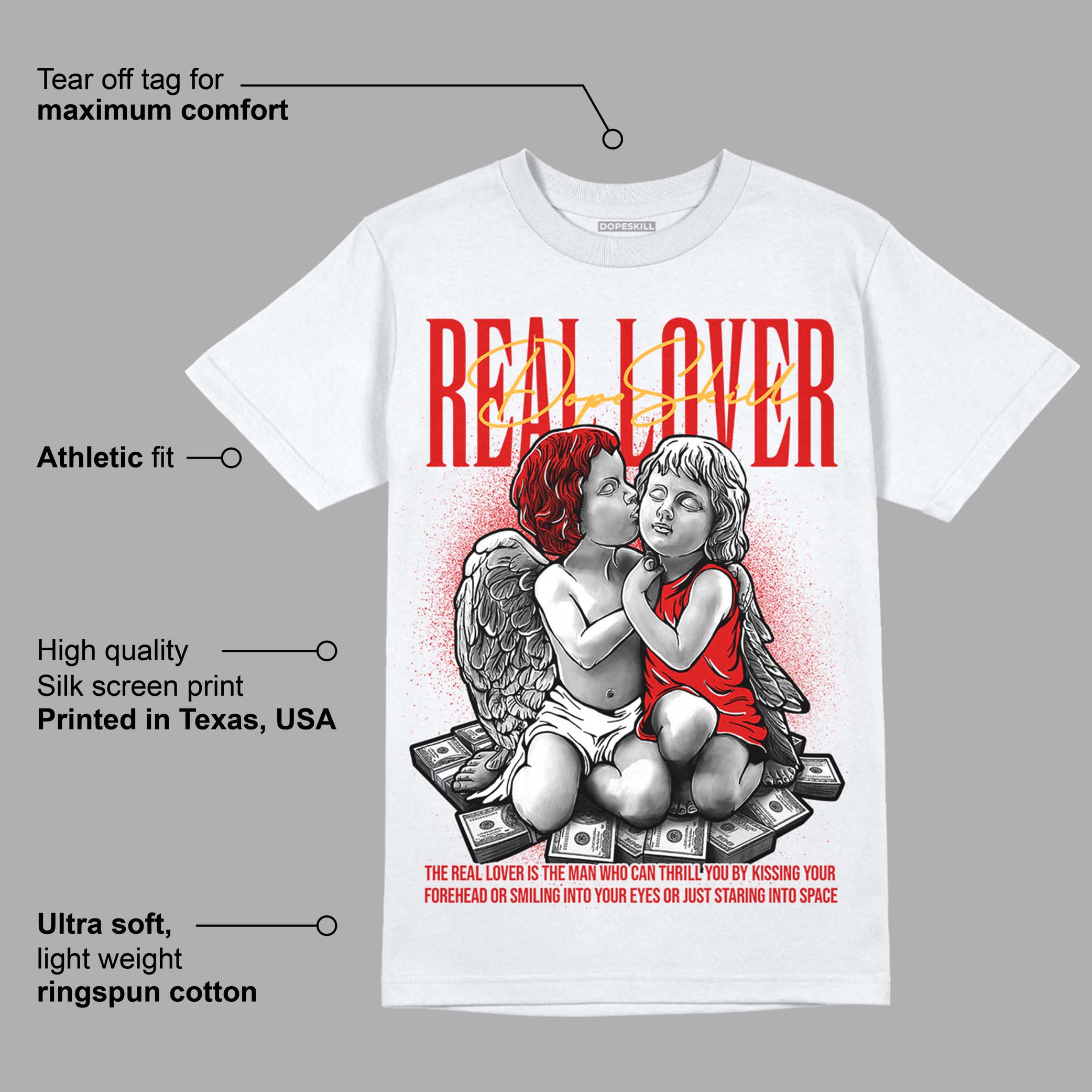 Dunk Low Gym Red DopeSkill T-Shirt Real Lover Graphic - Image 3