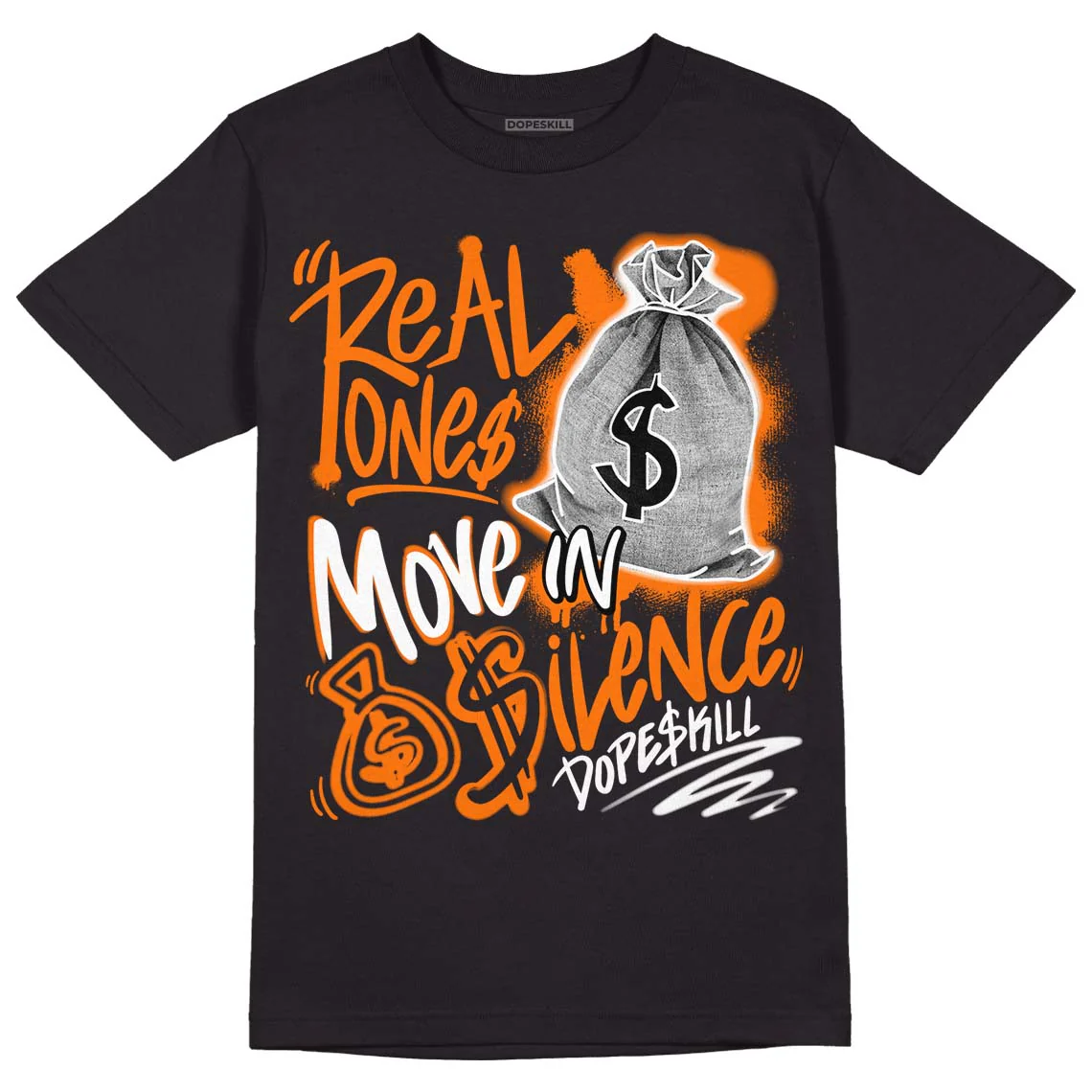 Dunk Low Magma Orange DopeSkill T-Shirt Real Ones Move In Silence Graphic - Image 2