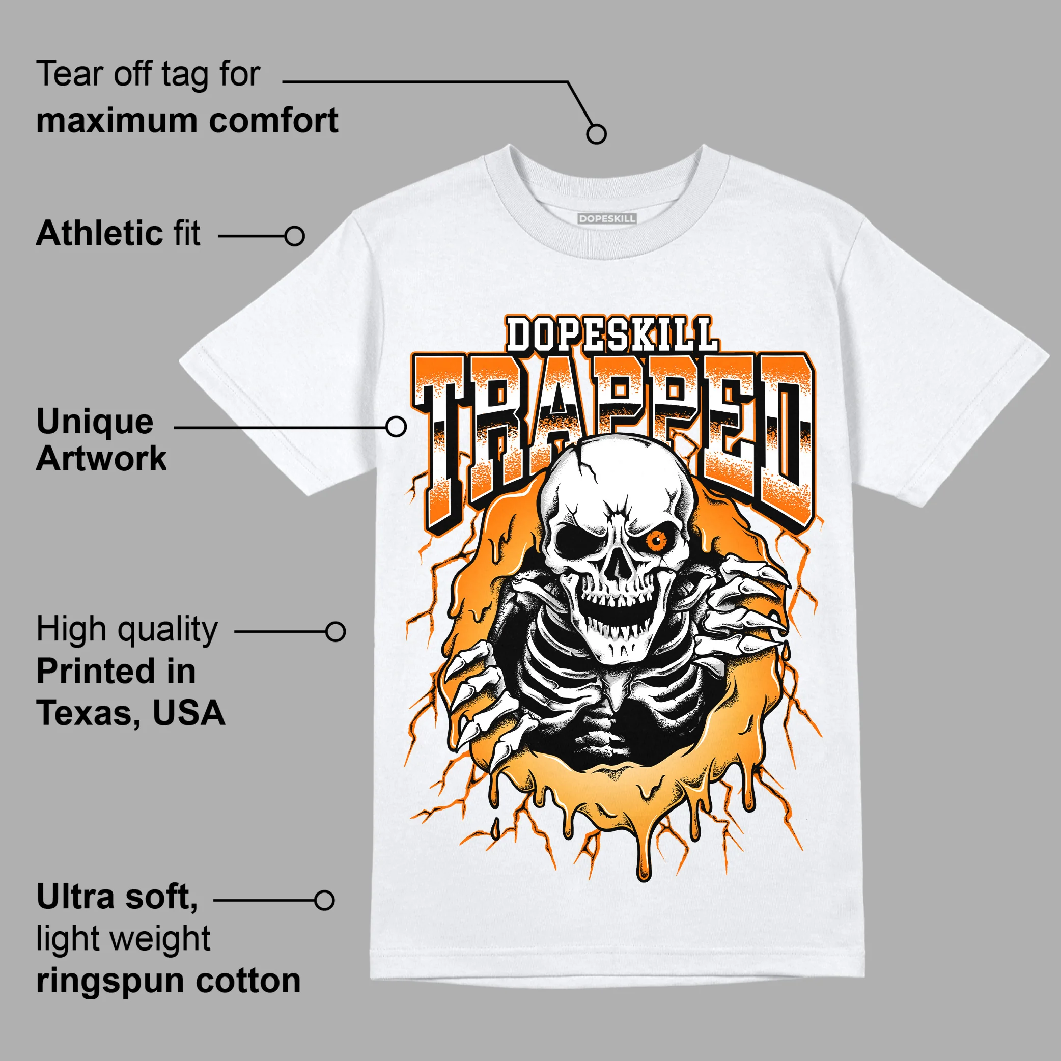 Dunk Low Magma Orange DopeSkill T-Shirt Trapped Halloween Graphic - Image 3