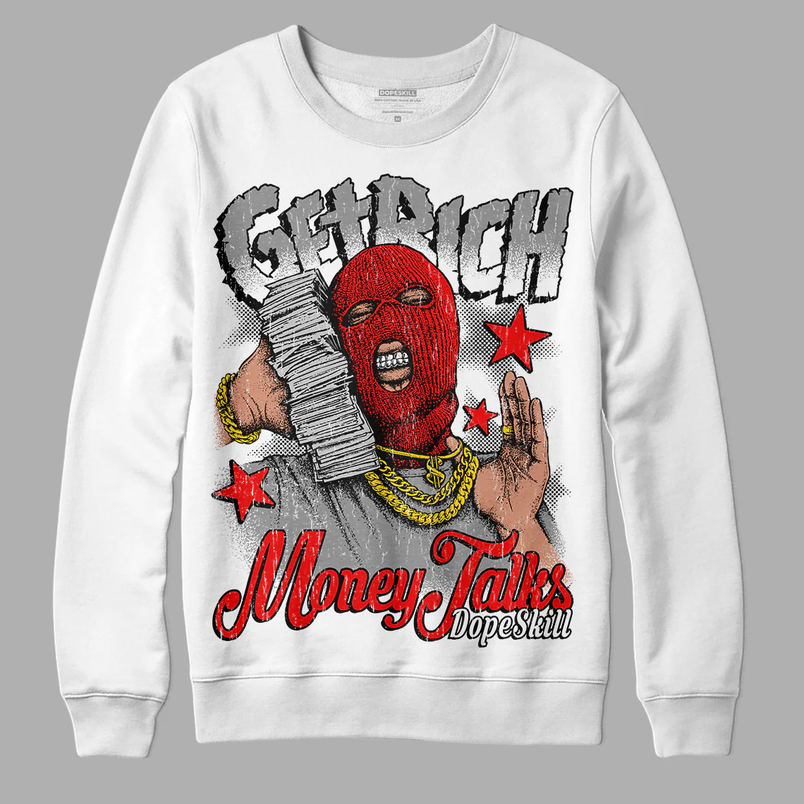 Dunk Low Panda White Black DopeSkill Sweatshirt Get Rich Graphic - Image 2