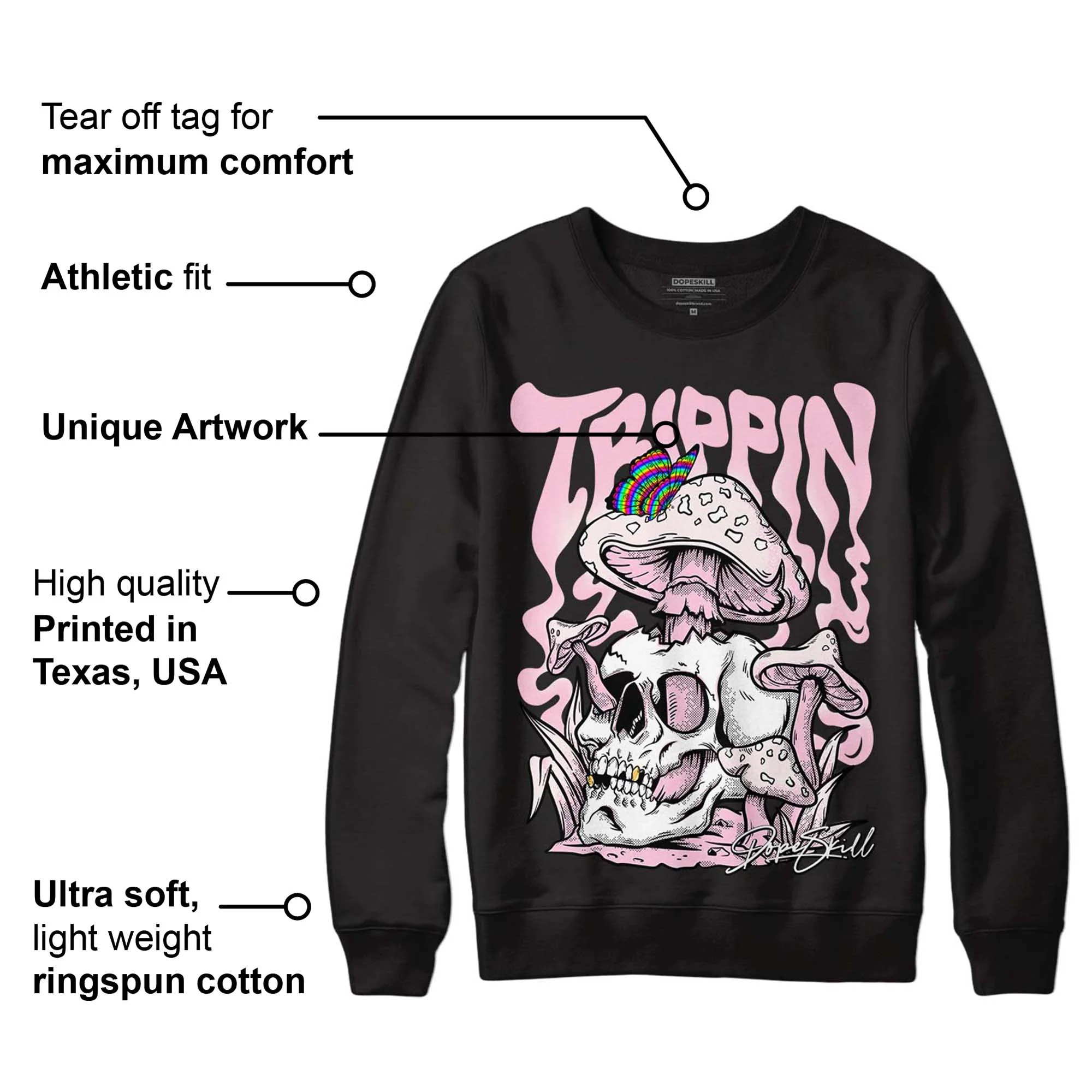 Dunk Low Pink Foam DopeSkill Sweatshirt Trippin Graphic - Image 3
