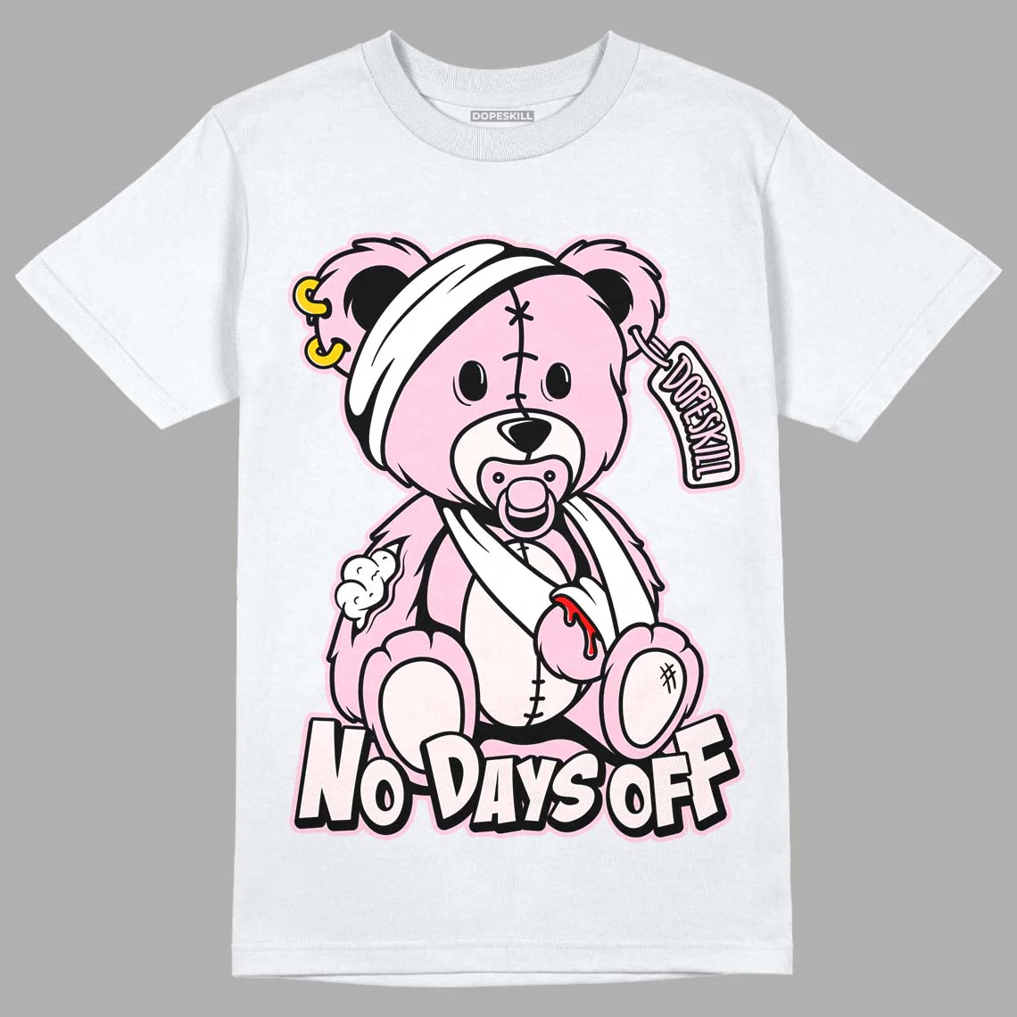 Dunk Low Pink Foam DopeSkill T-Shirt Hurt Bear Graphic - Image 2