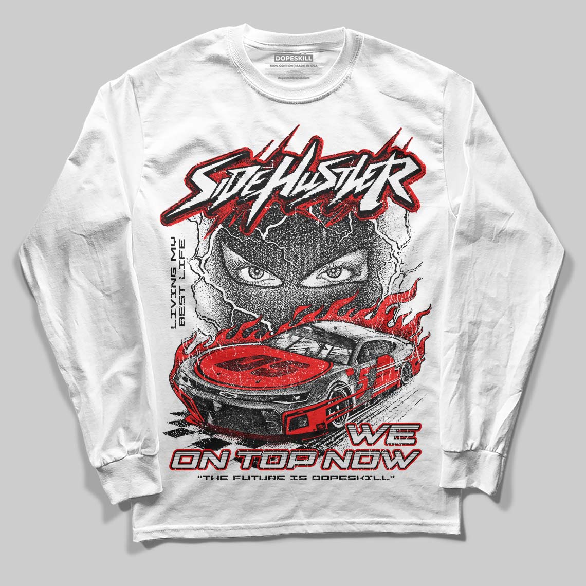 Dunk Panda White Black DopeSkill Long Sleeve T-Shirt New Side Hustler Graphic - Image 2