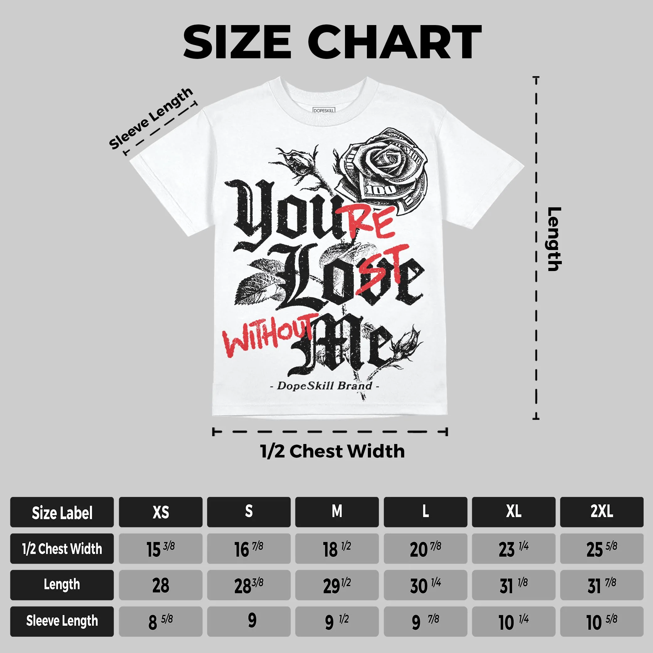 Dunk Panda White Black DopeSkill Oversize Print T-Shirt You’re Lost Without Me Graphic - Image 2