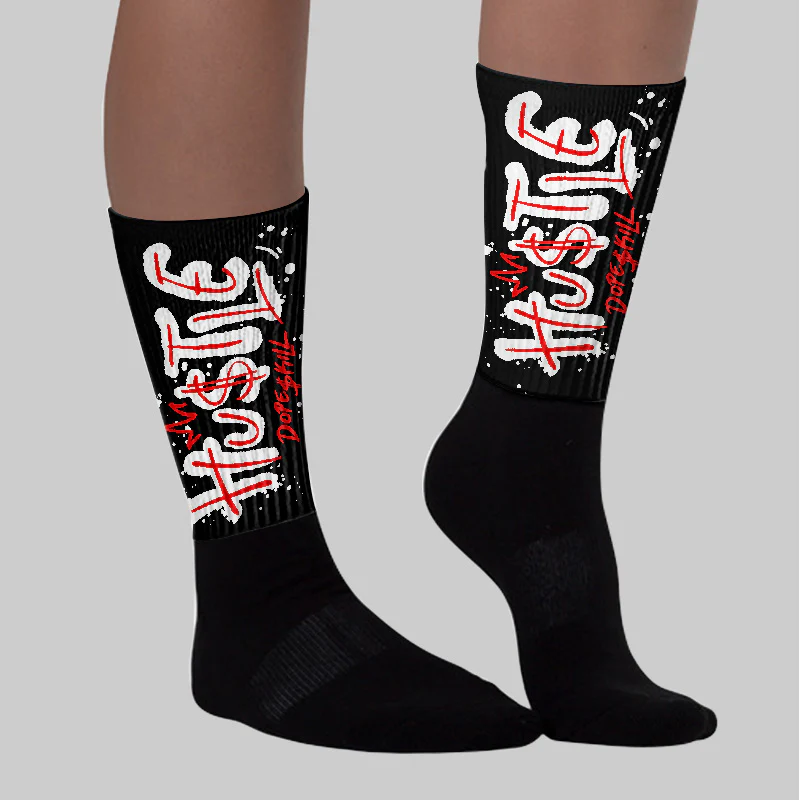 Dunk Panda White Black DopeSkill Sublimated Socks Hustle Graphic - Image 3