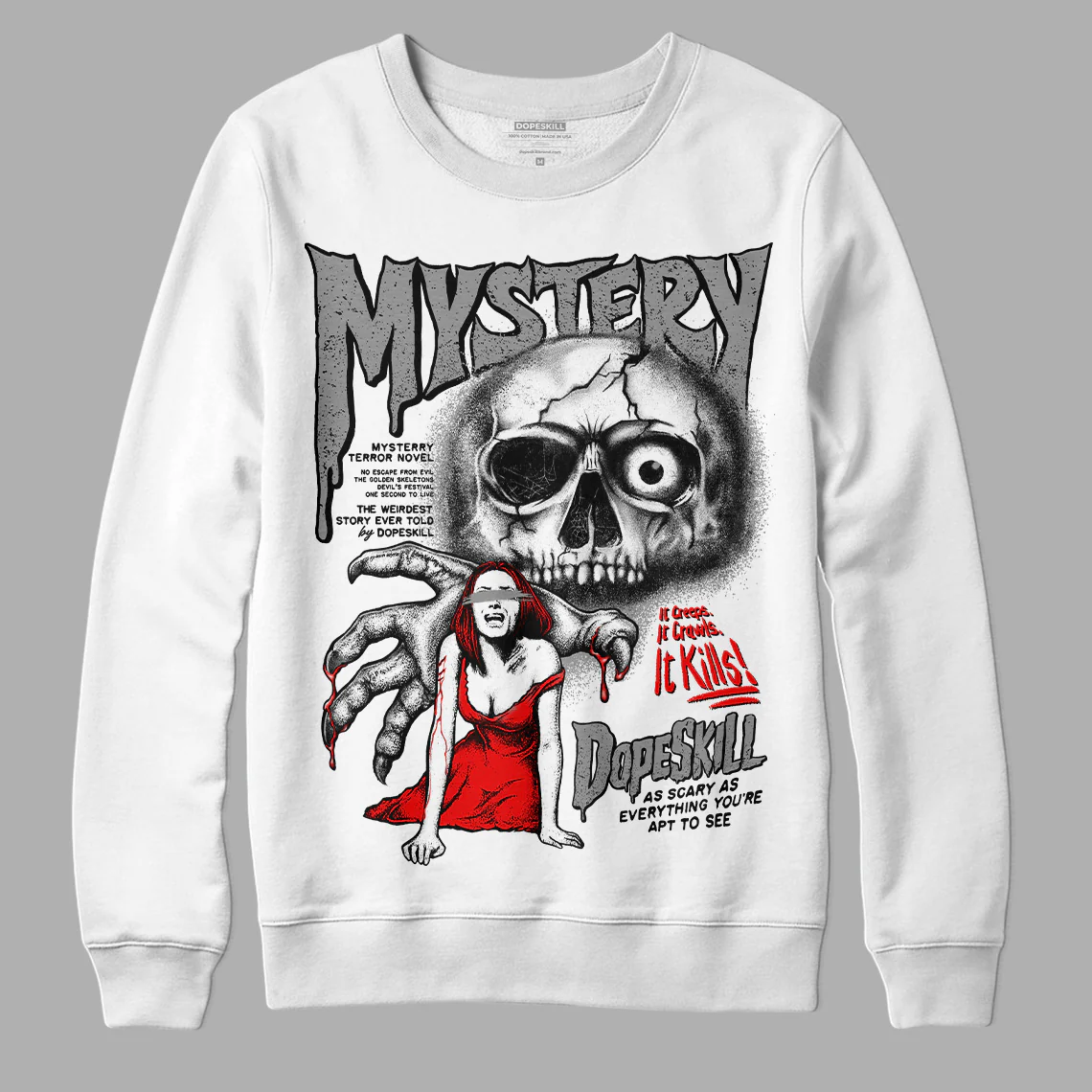 Dunk Panda White Black DopeSkill Sweatshirt Mystery Ghostly Grasp Graphic - Image 2