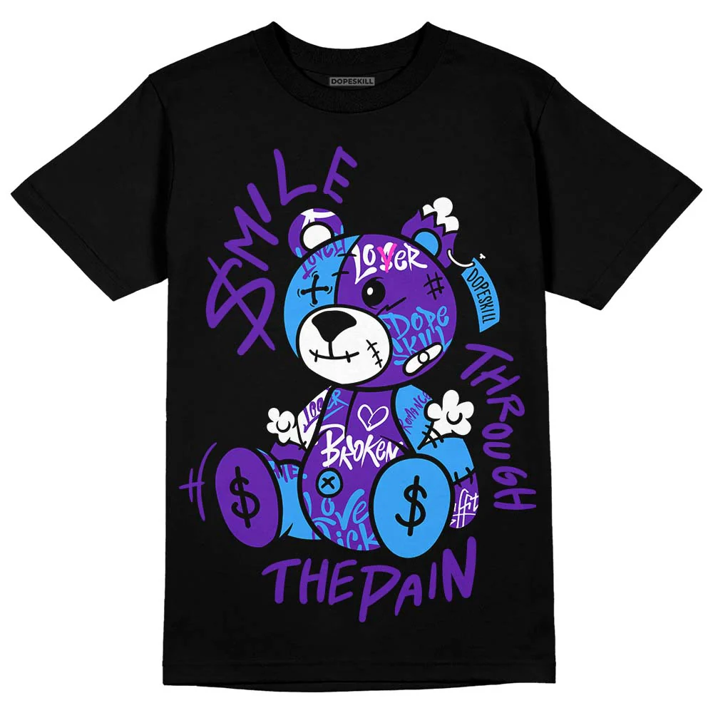 Dunk Purple Championship Court White DopeSkill T-Shirt Smile Through The Pain Graphic - Image 2