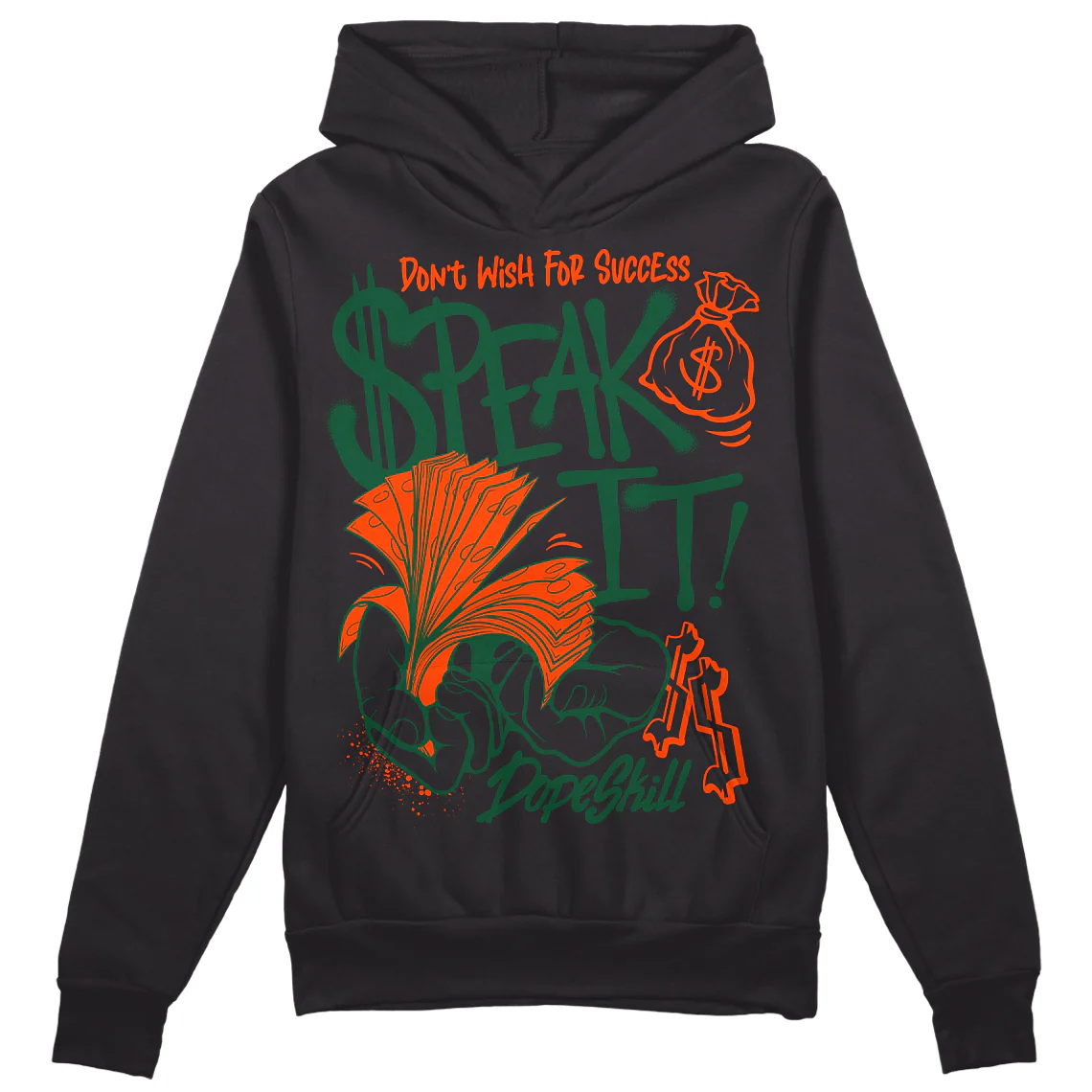 Dunk Team Dark Green Orange DopeSkill Hoodie Sweatshirt Speak It Graphic - Image 2
