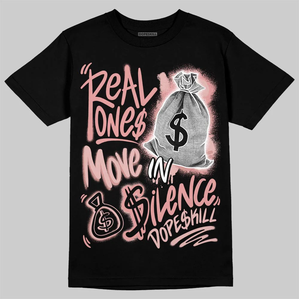 Dusty Rose 40s DopeSkill T-Shirt Real Ones Move In Silence Graphic - Image 2