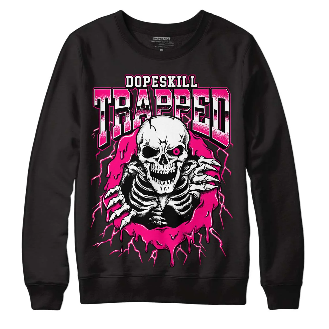 Fierce Pink 1s DopeSkill Sweatshirt Trapped Halloween Graphic - Image 2