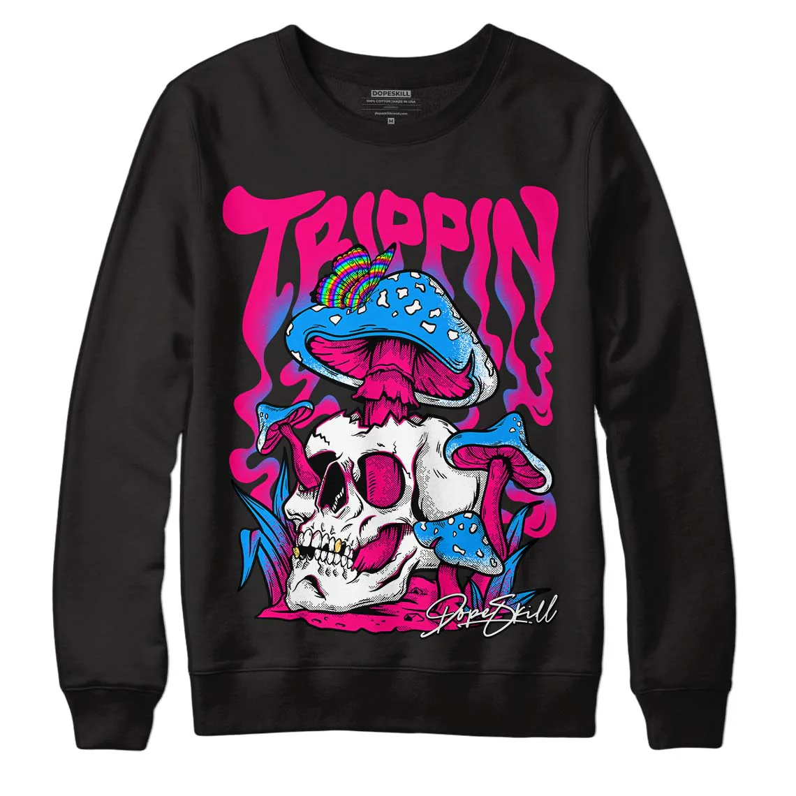 Fierce Pink 1s DopeSkill Sweatshirt Trippin Graphic - Image 2