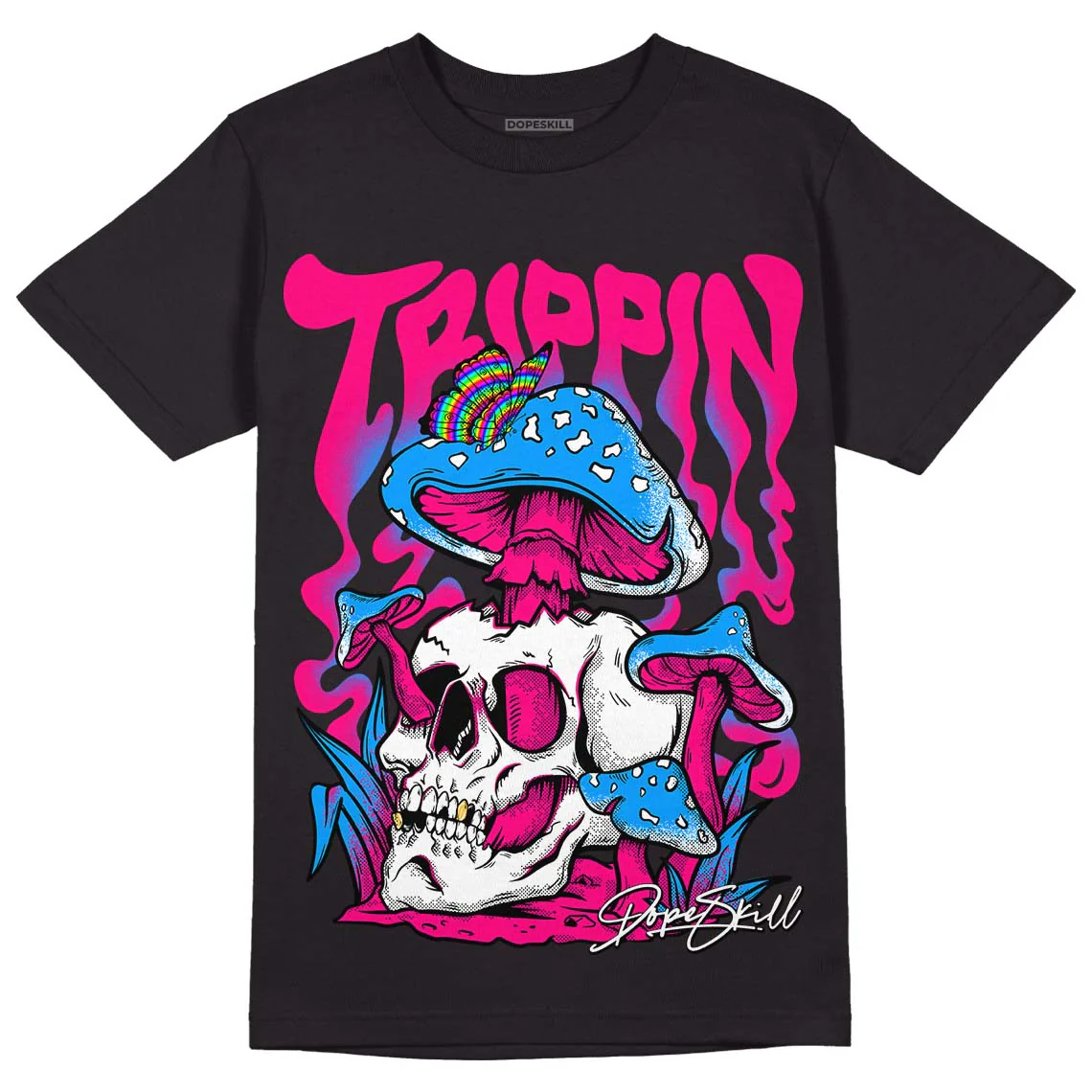 Fierce Pink 1s DopeSkill T-Shirt Trippin Graphic - Image 2