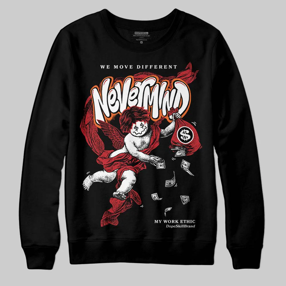 Fire Red āBlack Tongueā 5s DopeSkill Sweatshirt Nevermind Graphic - Image 2
