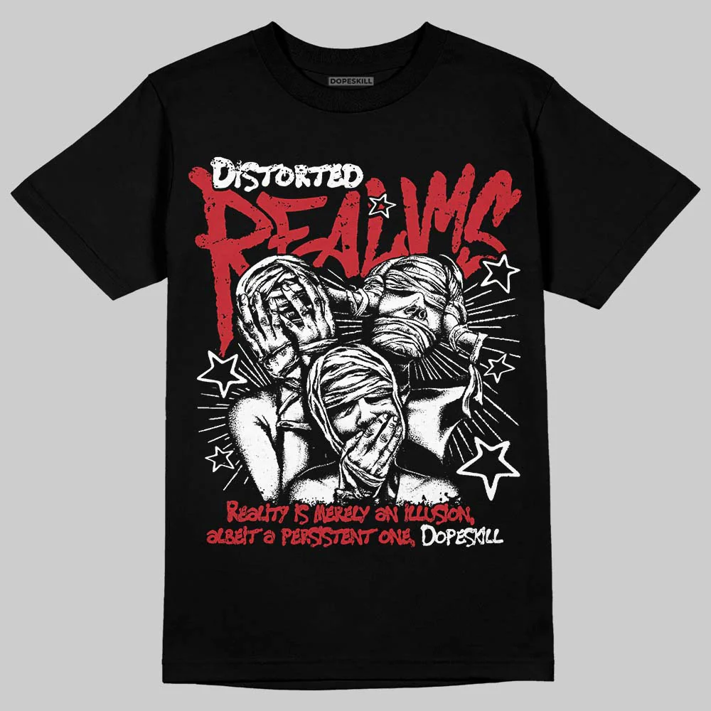 Fire Red “Black Tongue” 5s DopeSkill T-Shirt Distorted Realms Graphic - Image 2