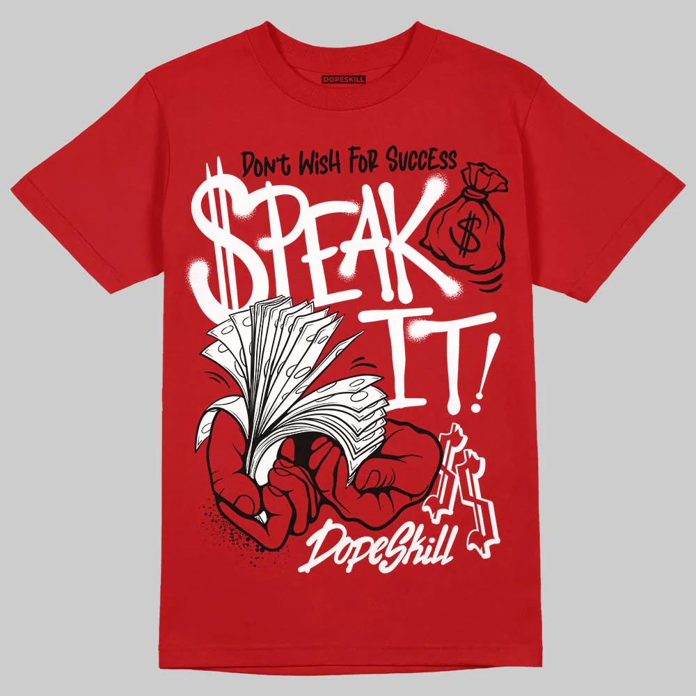 Fire Red “Black Tongue” 5s DopeSkill T-Shirt Speak It Graphic - Image 3