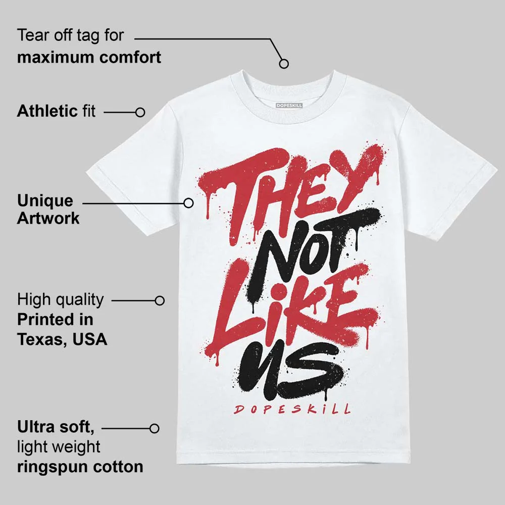 Fire Red “Black Tongue” 5s DopeSkill T-Shirt They Not Like Us Graphic - Image 4