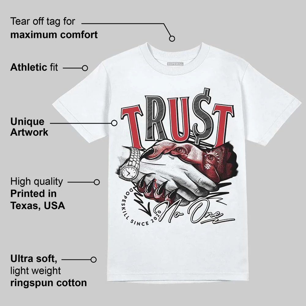 Fire Red “Black Tongue” 5s DopeSkill T-Shirt Trust No One Graphic - Image 4