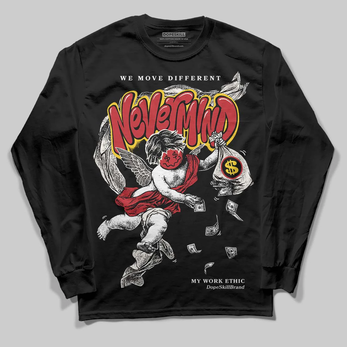 Flight Club 4s DopeSkill Long Sleeve T-Shirt Nevermind Graphic - Image 2