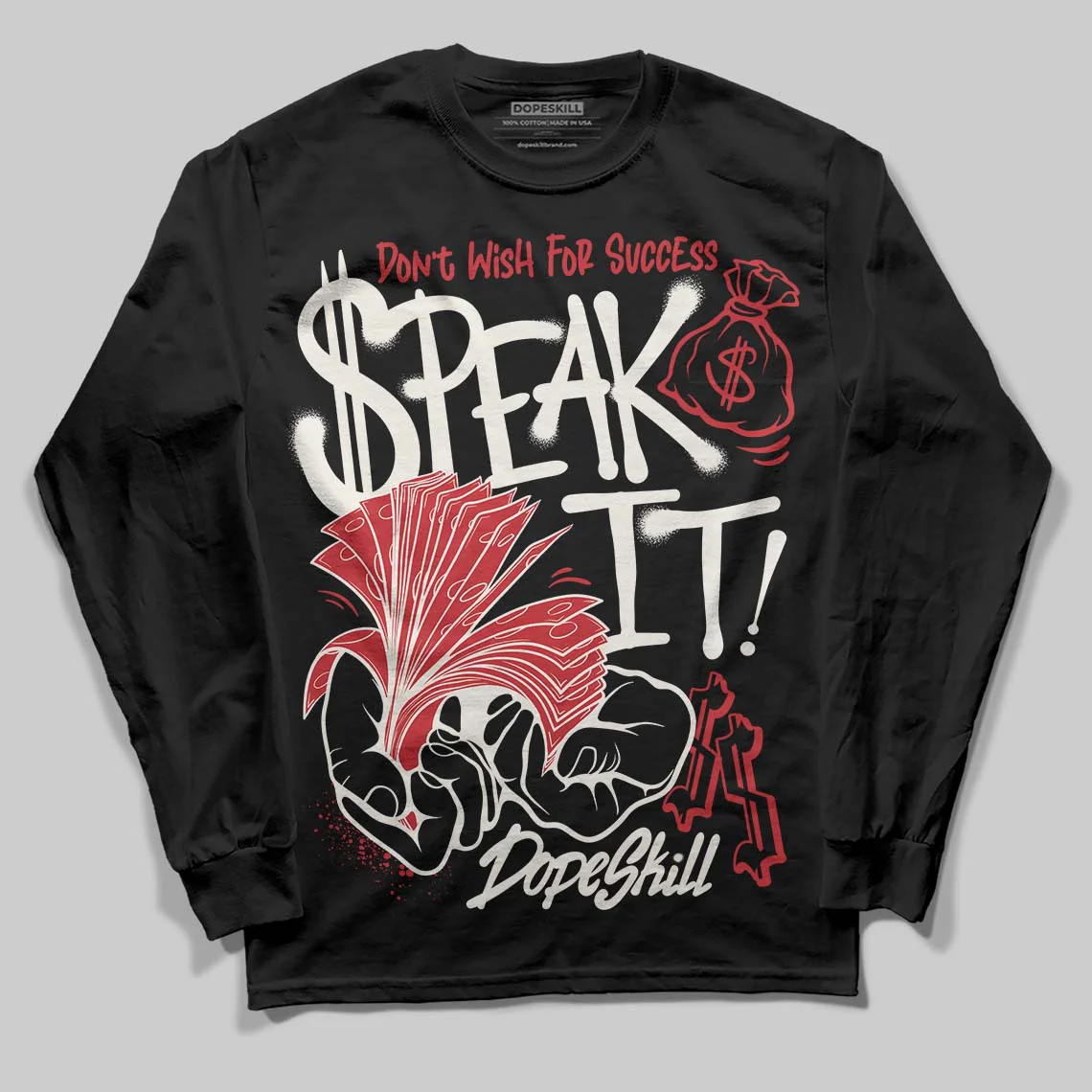 Flight Club 4s DopeSkill Long Sleeve T-Shirt Speak It Graphic - Image 2