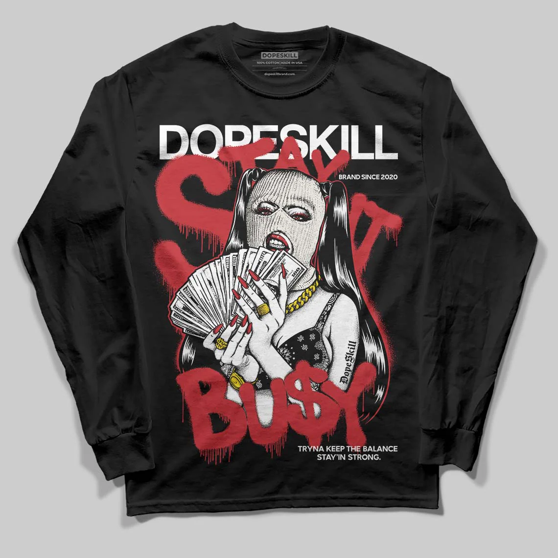 Flight Club 4s DopeSkill Long Sleeve T-Shirt Stay It Busy Graphic - Image 2