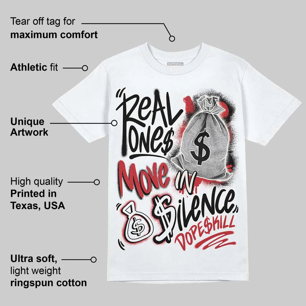Flight Club 4s DopeSkill T-Shirt Real Ones Move In Silence Graphic - Image 3