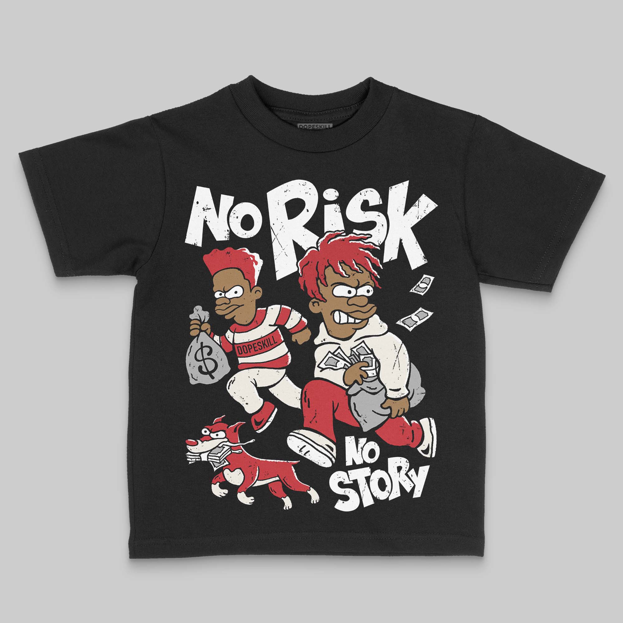 Flight Club 4s DopeSkill Toddler Kids T-shirt No Risk No Story Graphic - Image 2