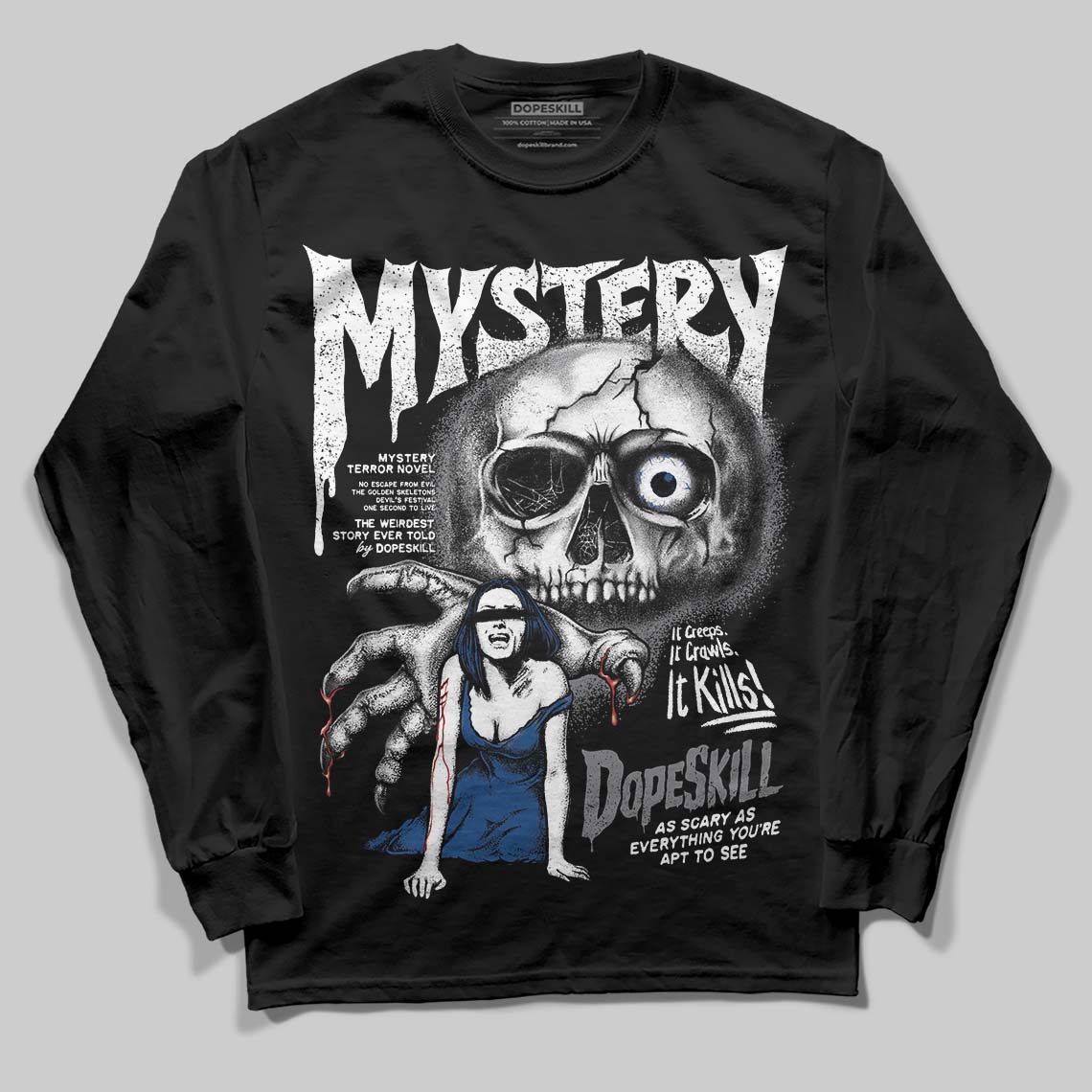 Flint Grey 9s DopeSkill Long Sleeve T-Shirt Mystery Ghostly Grasp Graphic - Image 2