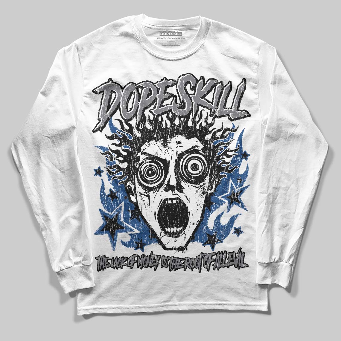 Flint Grey 9s DopeSkill Long Sleeve T-Shirt Root of Evil Graphic