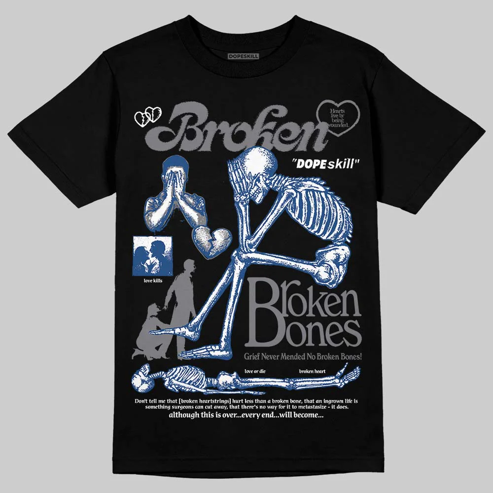 Flint Grey 9s DopeSkill T-Shirt Broken Bones Graphic - Image 2