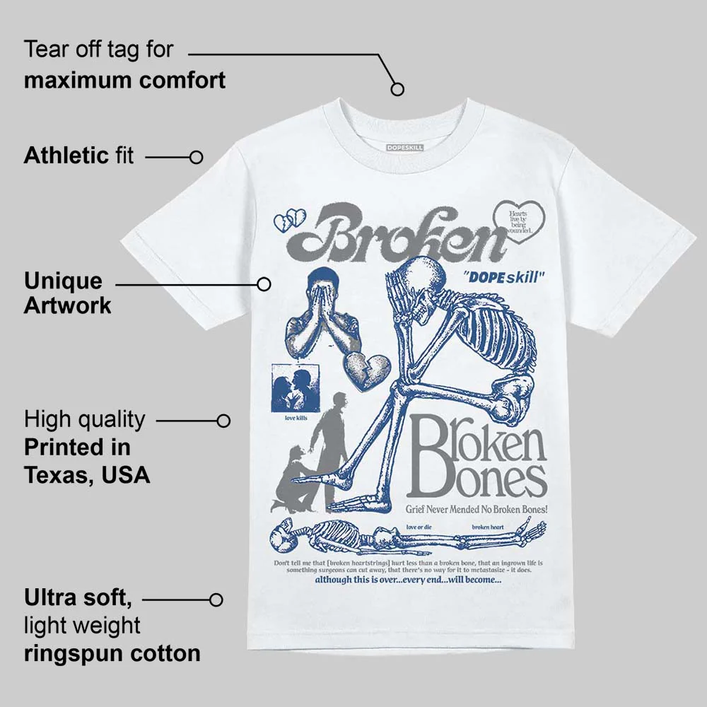 Flint Grey 9s DopeSkill T-Shirt Broken Bones Graphic - Image 3