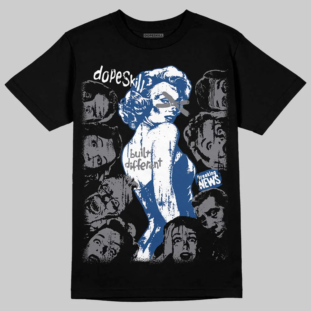 Flint Grey 9s DopeSkill T-Shirt Built Different Graphic - Image 2