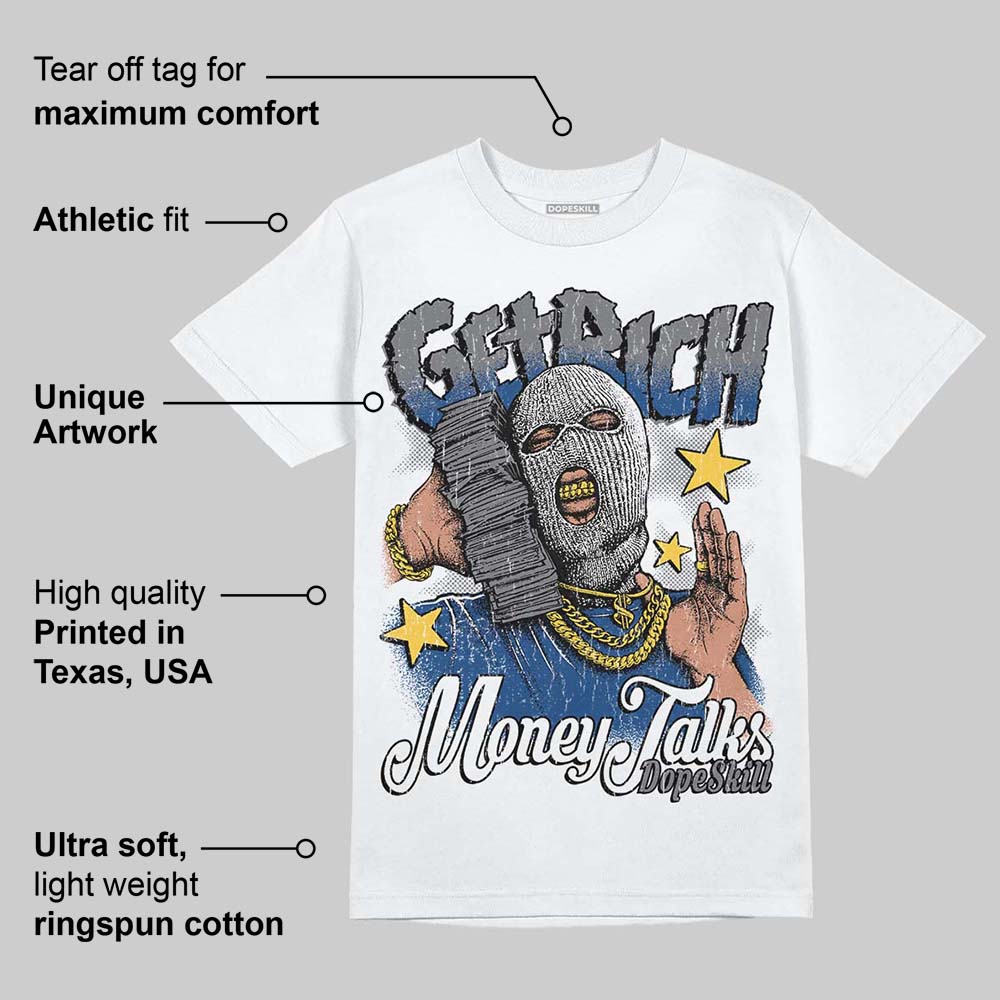 Flint Grey 9s DopeSkill T-Shirt Get Rich Graphic - Image 3
