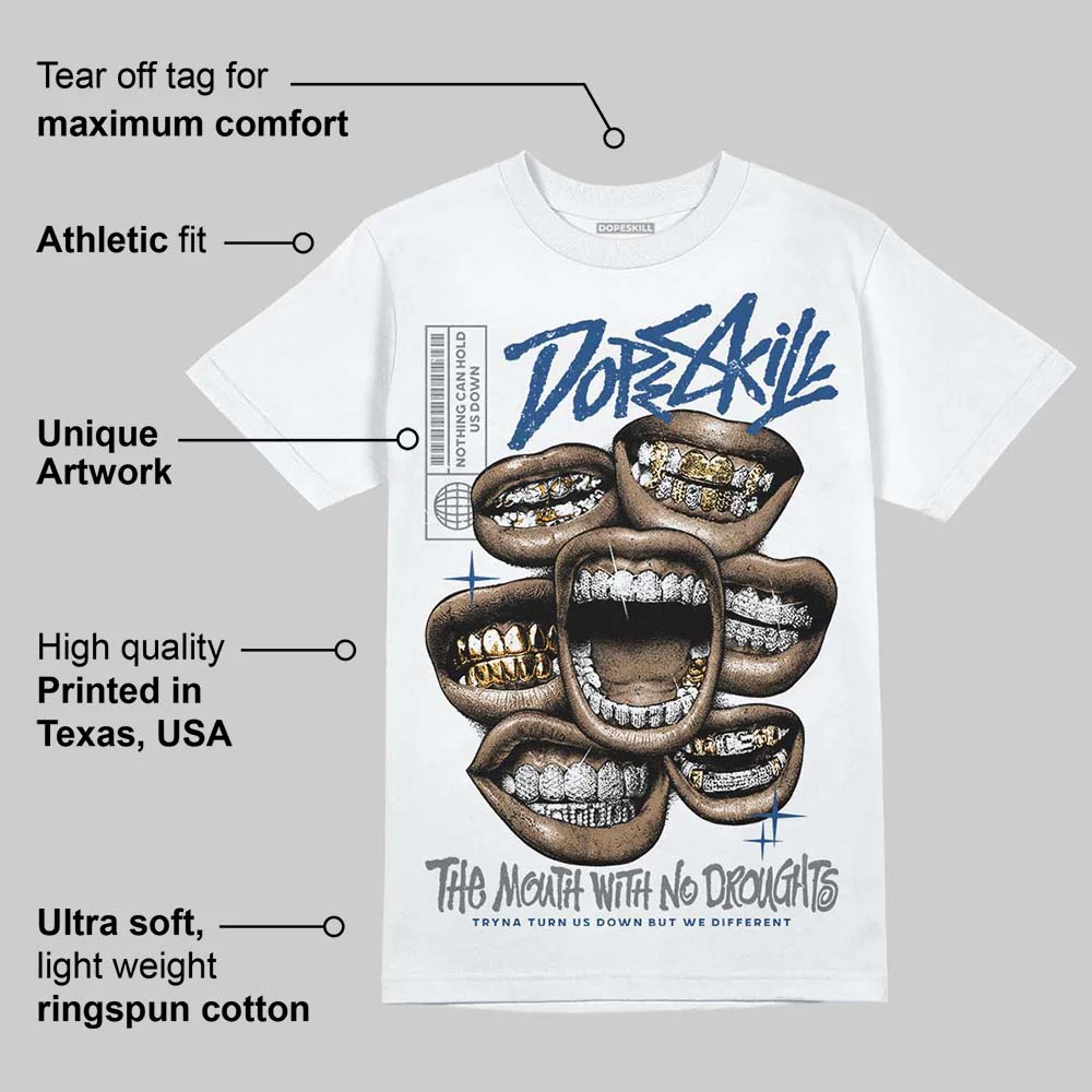 Flint Grey 9s DopeSkill T-Shirt The Mouth With No Droughts Graphic - Image 3