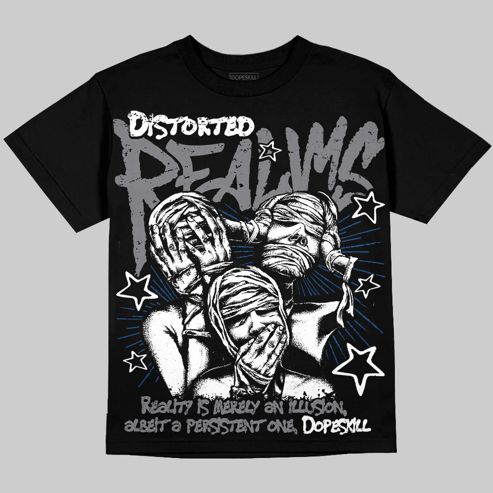 Flint Grey 9s Oversize Print 'Distorted Realms' DopeSkill Graphic T-shirt - Image 2