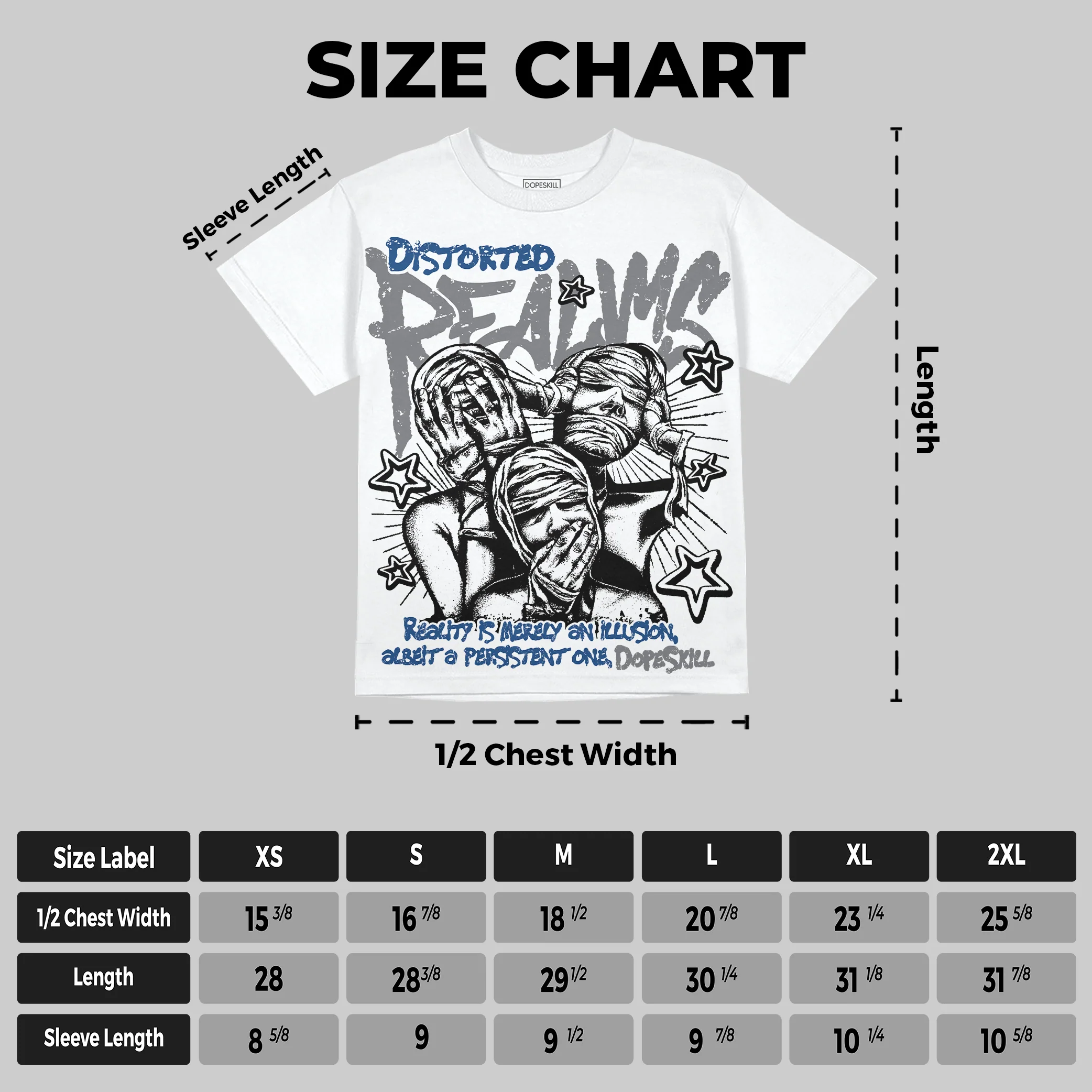 Flint Grey 9s Oversize Print 'Distorted Realms' DopeSkill Graphic T-shirt - Image 3