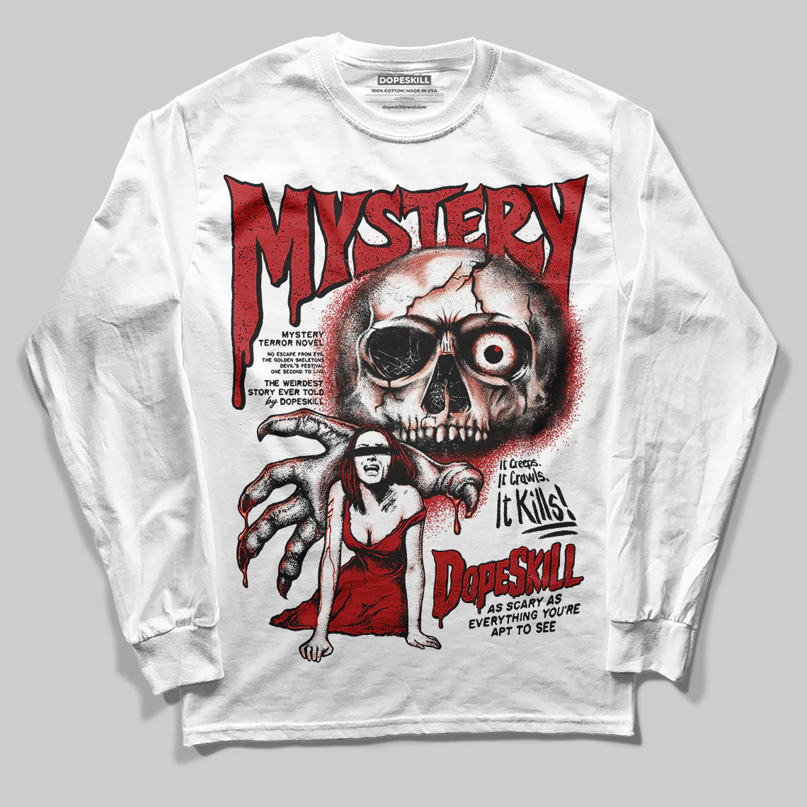 Flu Game 12s DopeSkill Long Sleeve T-Shirt Mystery Ghostly Grasp Graphic - Image 2